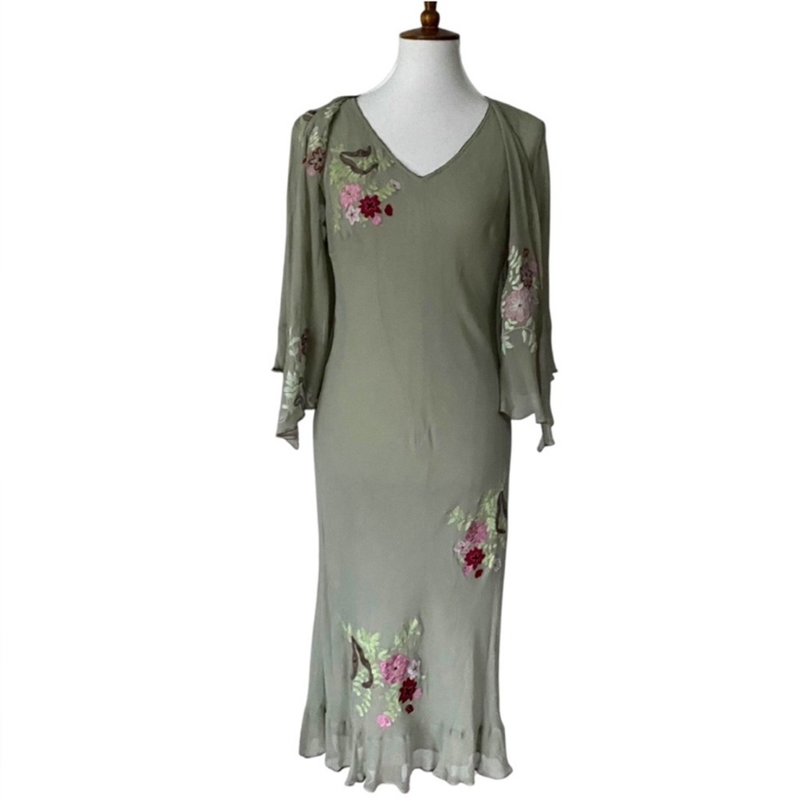 Vintage Large Dress Silk Y2K Cardigan Set Slipdress Sheer Medium Cottage Retro