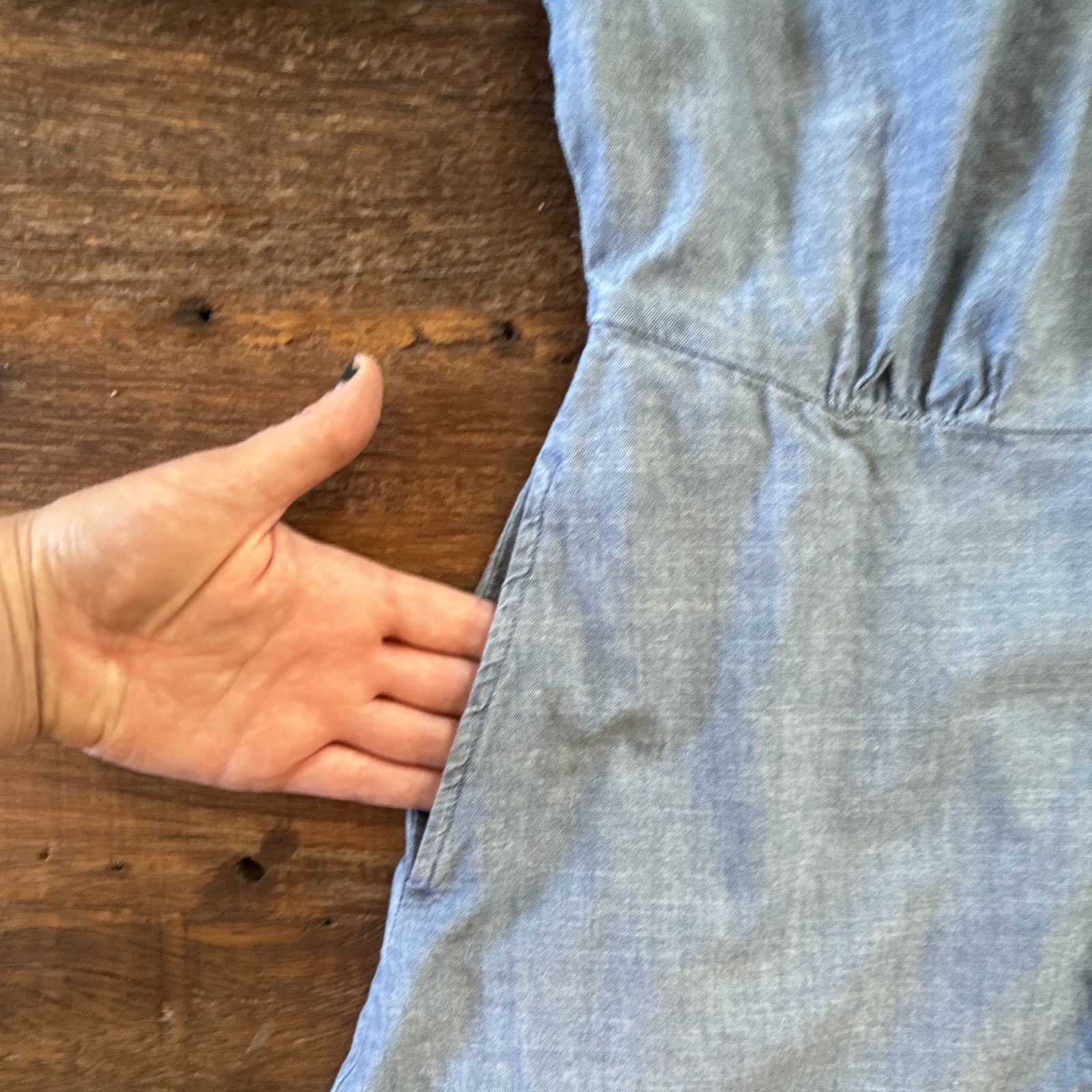 Levi’s Womens Chambray Shirt Dress Blue Button Front Cottagecore Western XS