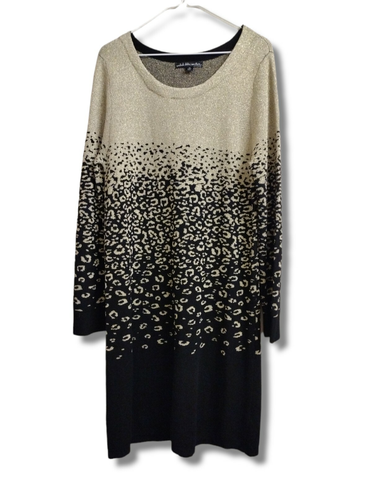 United States Sweaters Women’s Size M sweater Dress Shift Long Sleeve Metallic