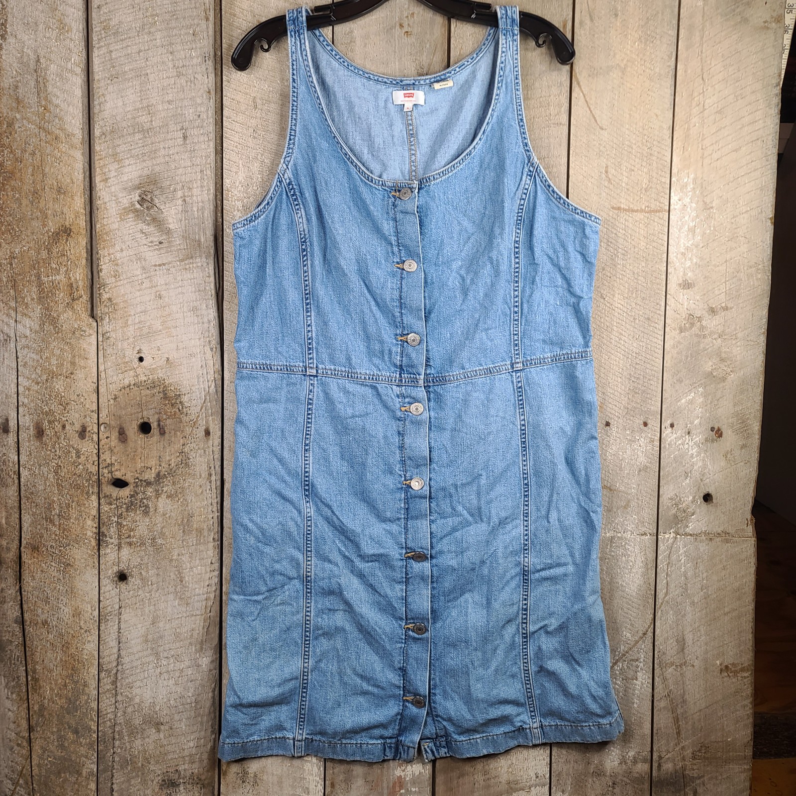 Levi’s Alisha Way Back When Denim Short Dress Blue Jean Sleeveless Size XL