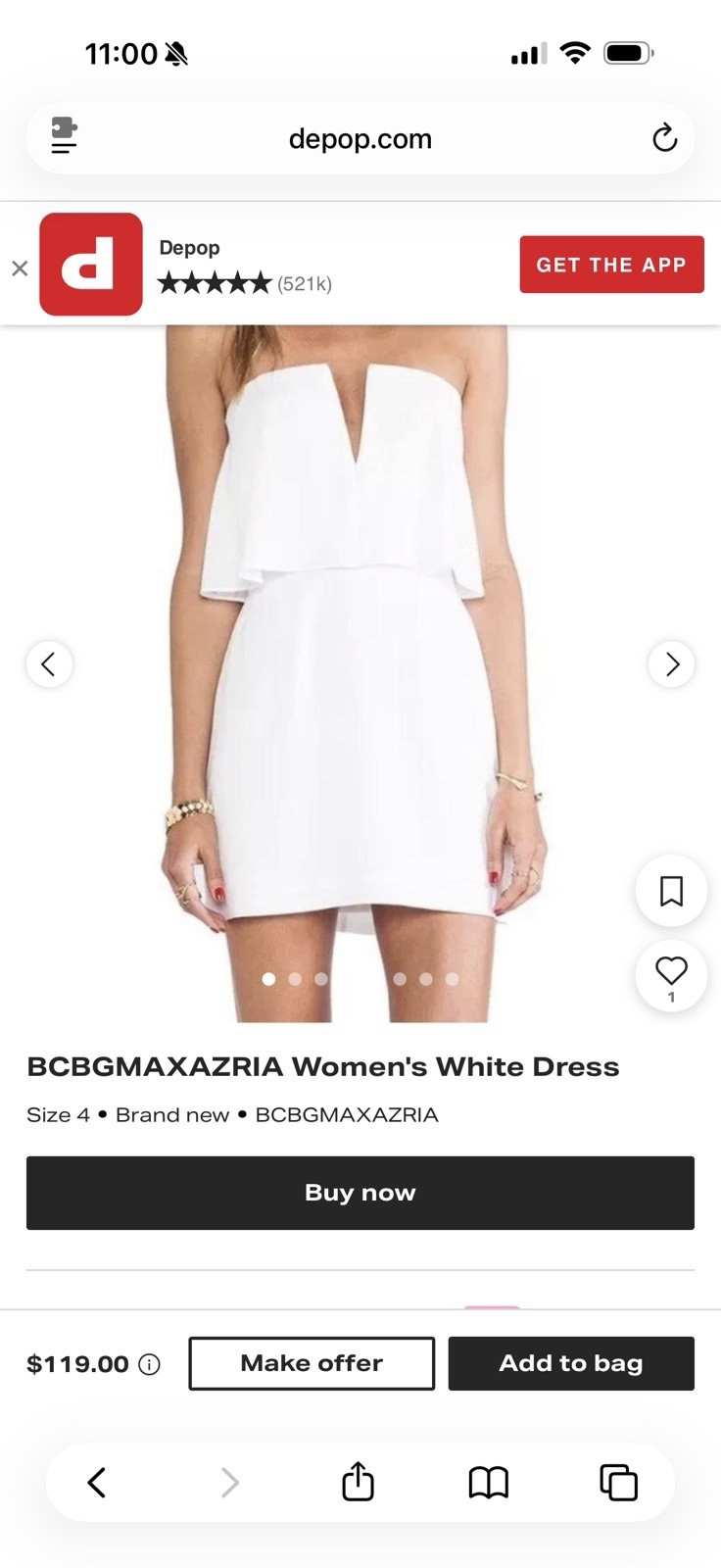 NWT BCBG Strapless White Flounce Mini Dress Size 6