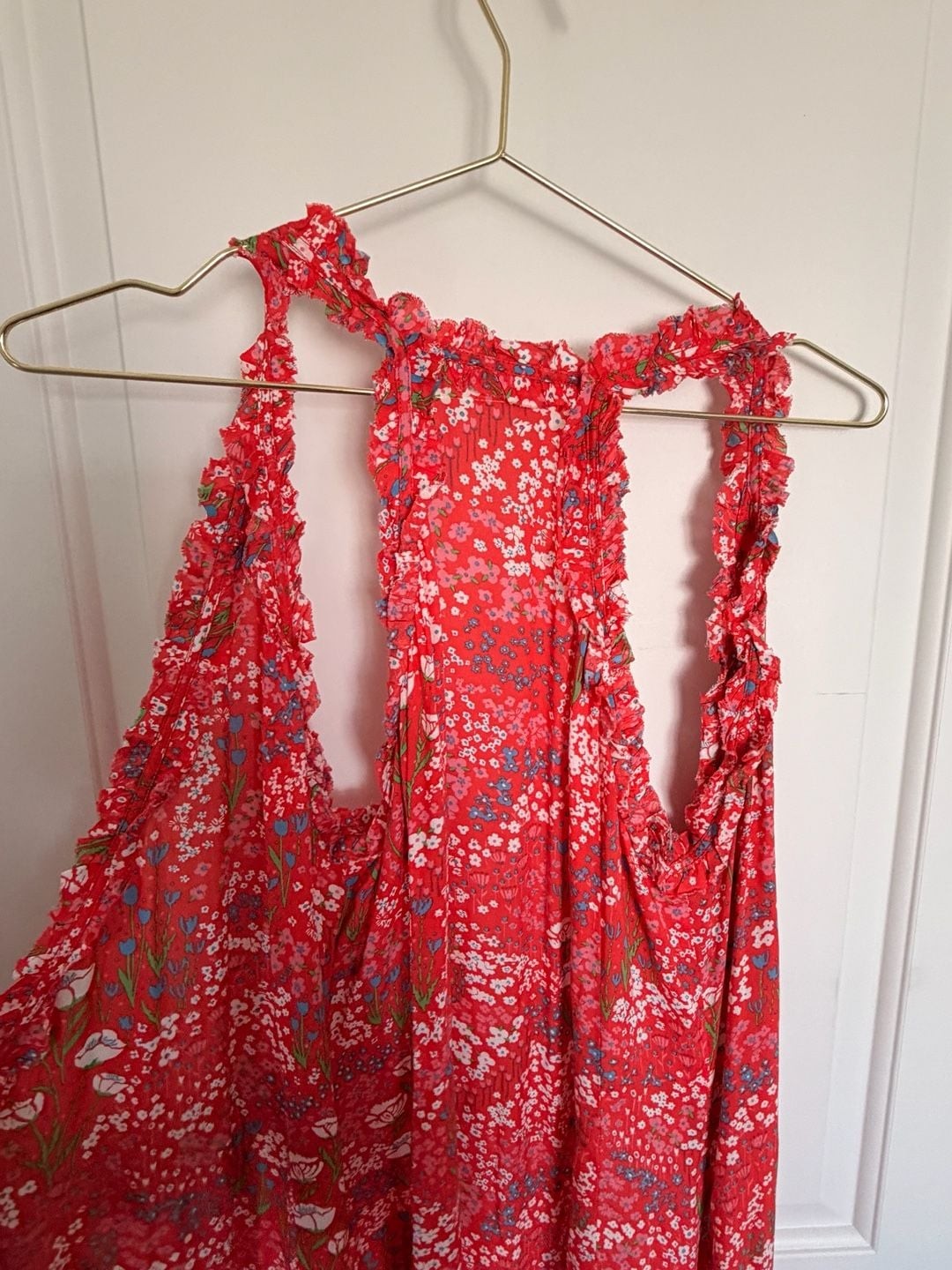 Poupette St Barth Floral Print Maxi Wrap Dress with Ruffle Trim