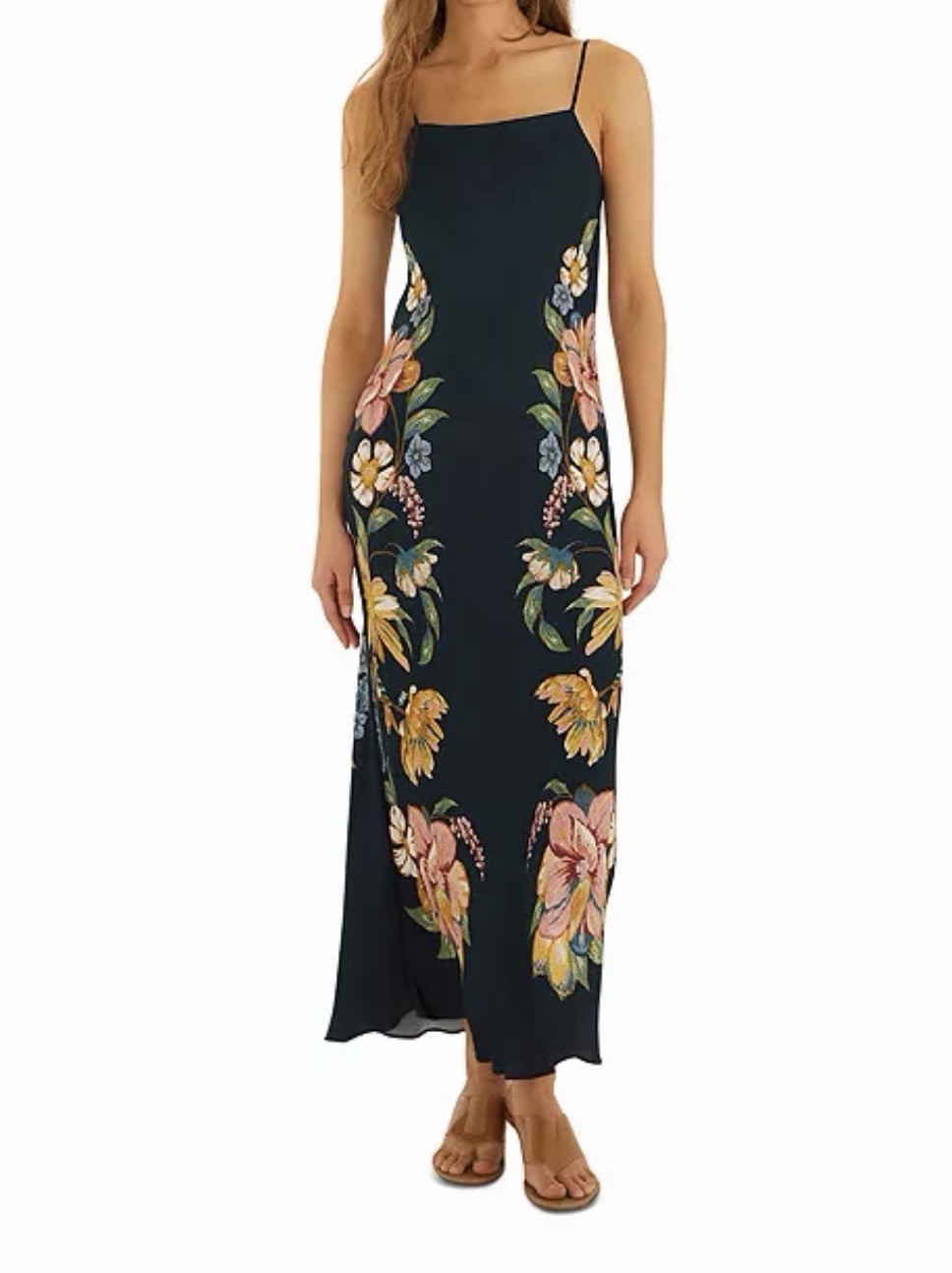 FARM RIO Maira Floral Dark Blue Maxi Dress, Women’s Size L – NEW WITH TAG
