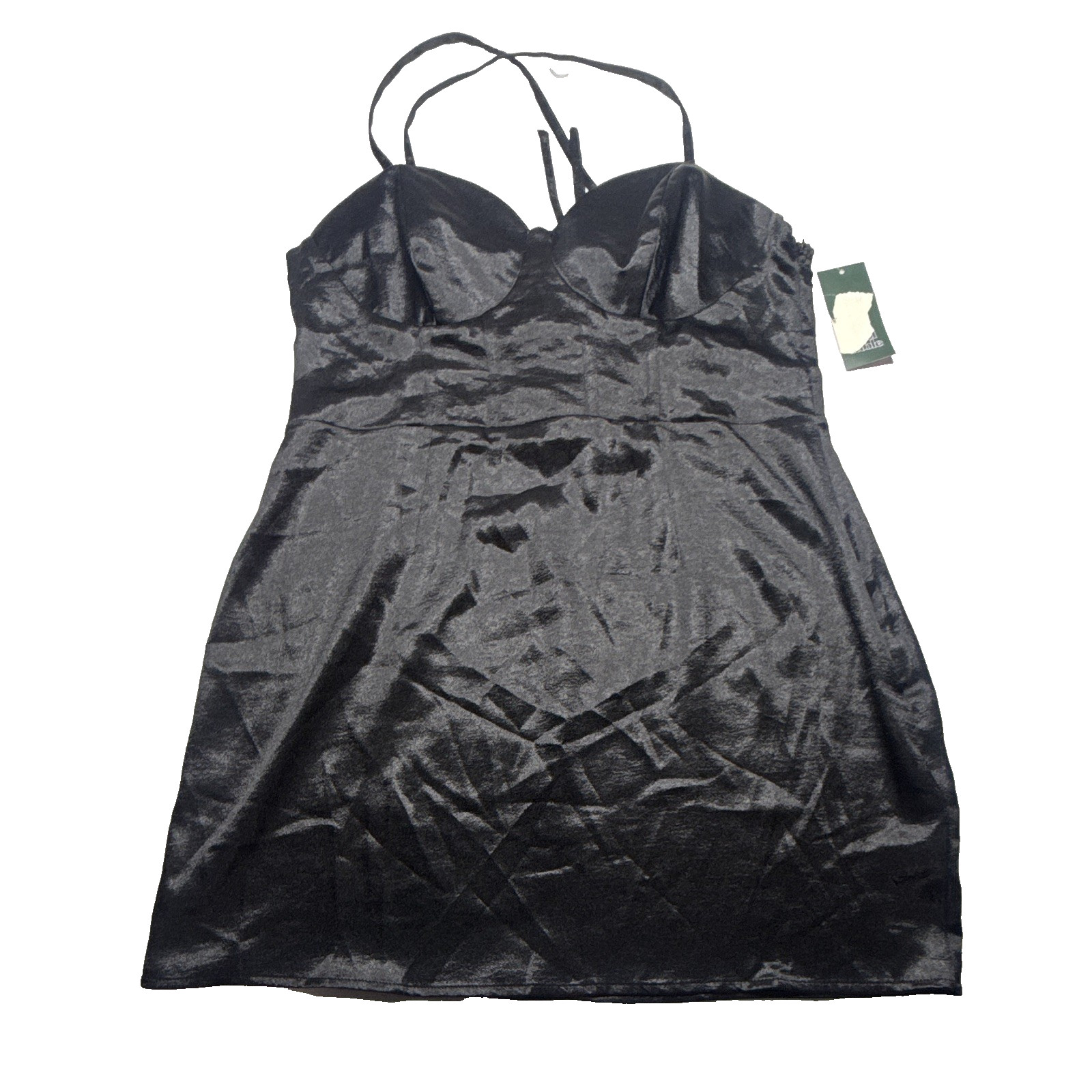 Wild Fable Women’s Black Cross Strap Lace Up Polyester Bodycon Dress Size L