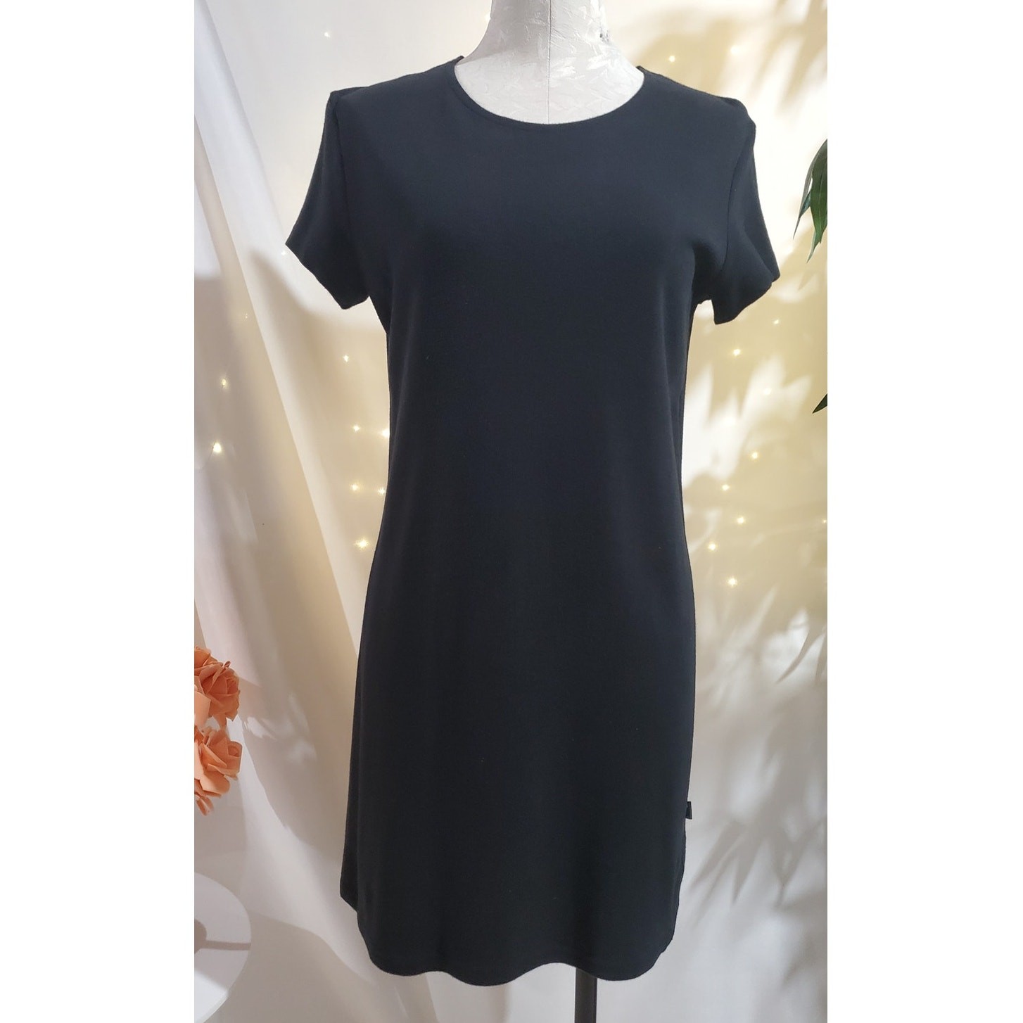 Horny Toad Flexcel Crewneck Hidden Pocket Short Sleeve Lyocell Dress Sz S Black