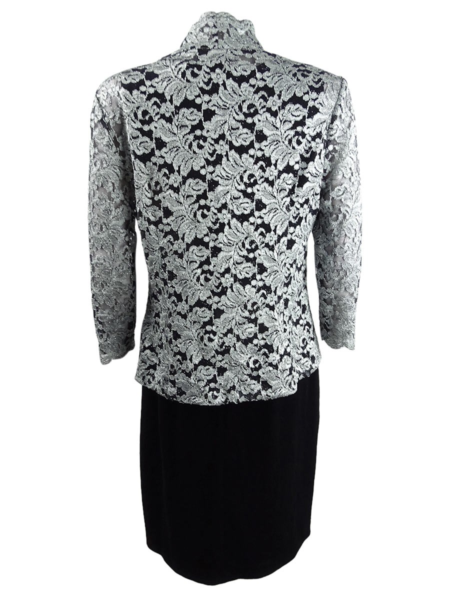 Jessica Howard Women’s Velvet Dress & Glitter Lace Jacket