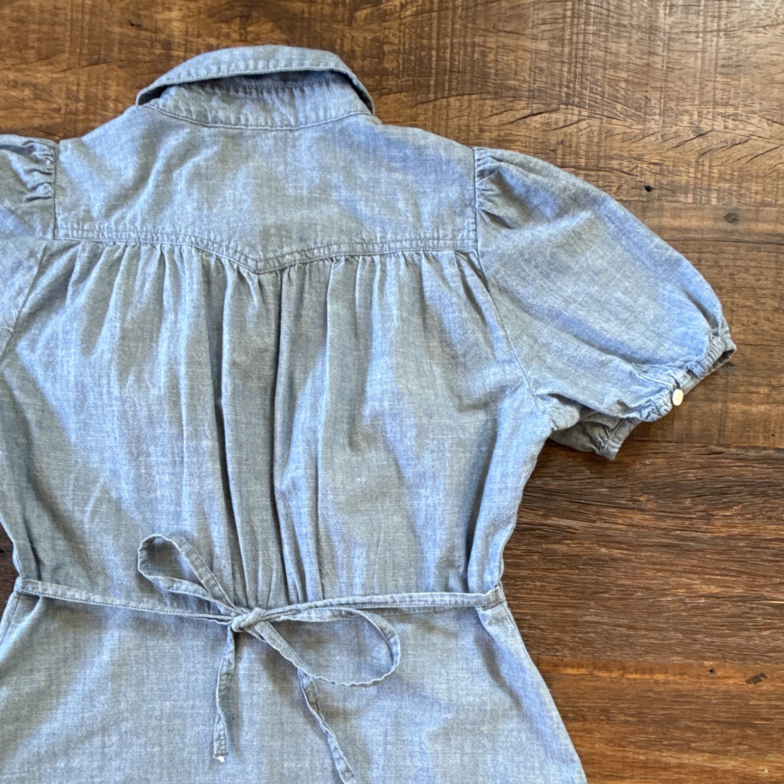 Levi’s Womens Chambray Shirt Dress Blue Button Front Cottagecore Western XS
