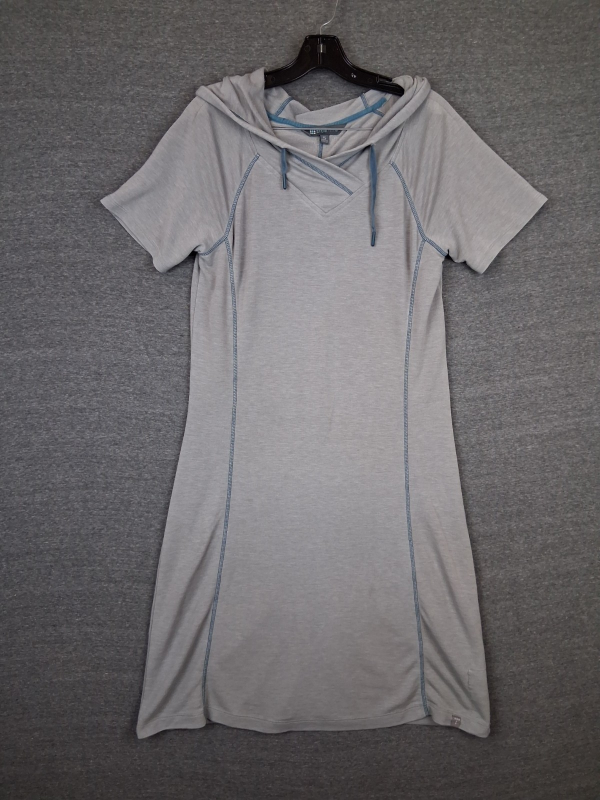 Title Nine Womens Dress Small Gray Terry Knit Hooded Active Casual Lightweight