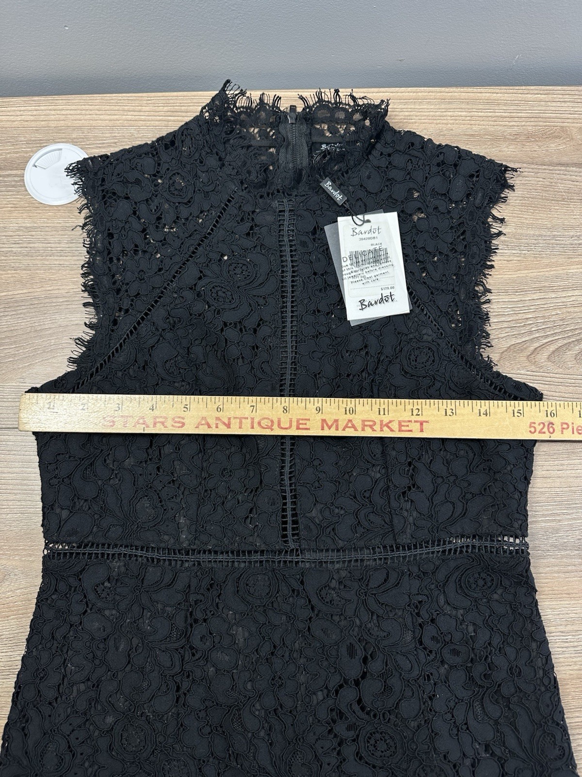 Bardot Lace Panel Midi Dress In Black Womens US Size 6 AUS/UK Size 10 NWT