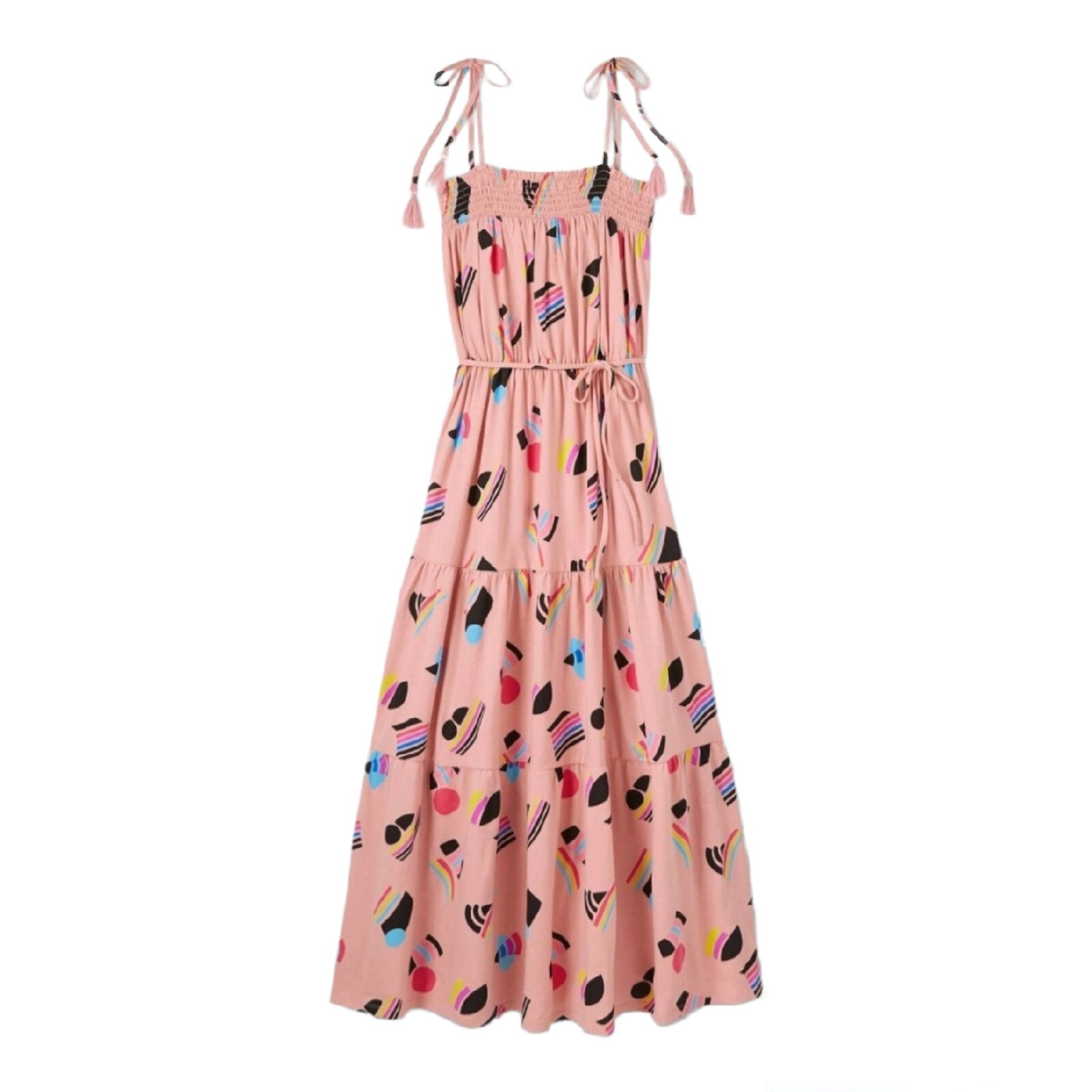 PRIDE Adult Sleeveless Abstract Rainbow A-Line Dress, Pink, S, M, L
