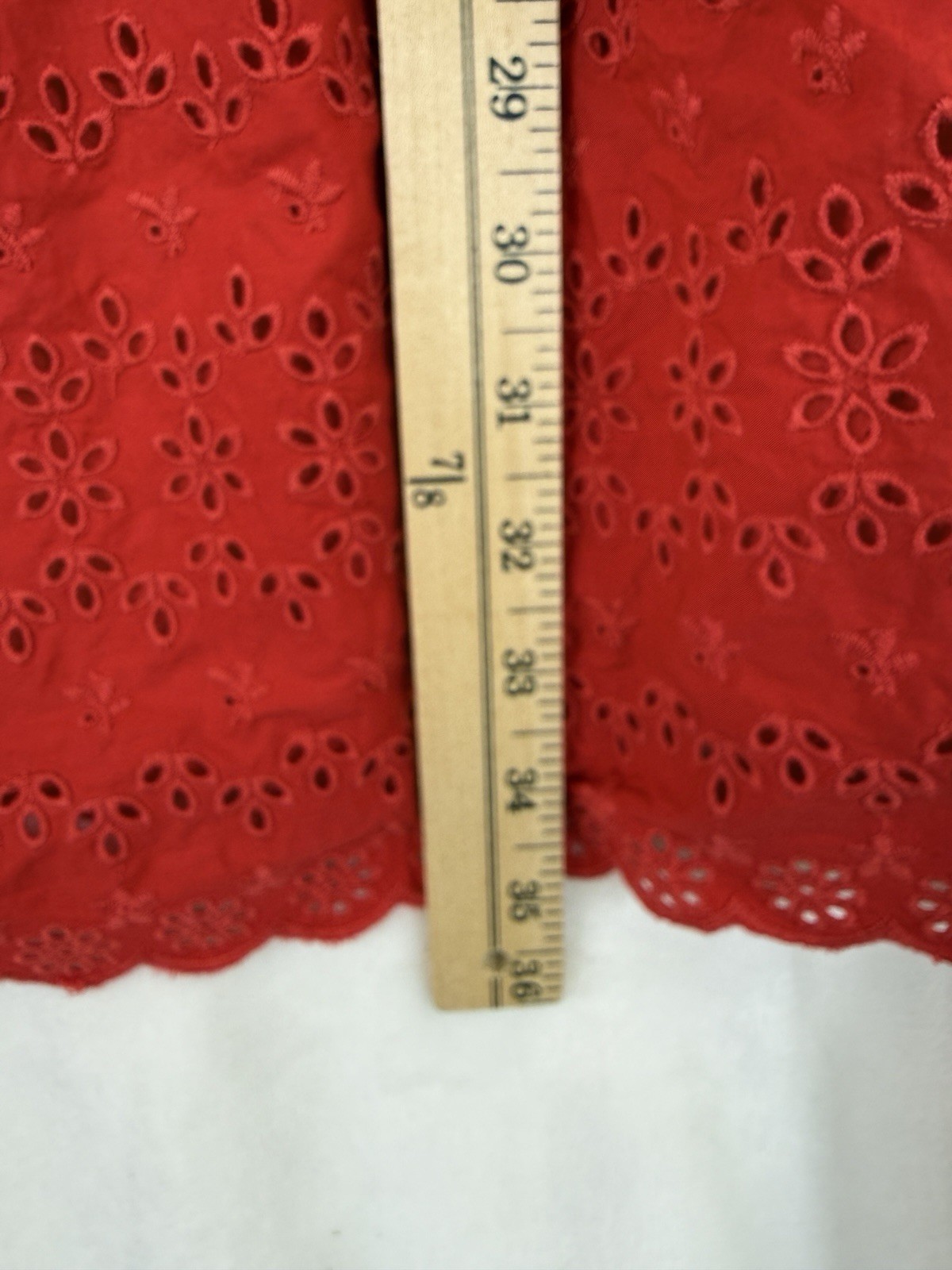 Gap × DÔEN Eyelet Shift Mini Dress Large Women Red Sleeveless Short Doen New