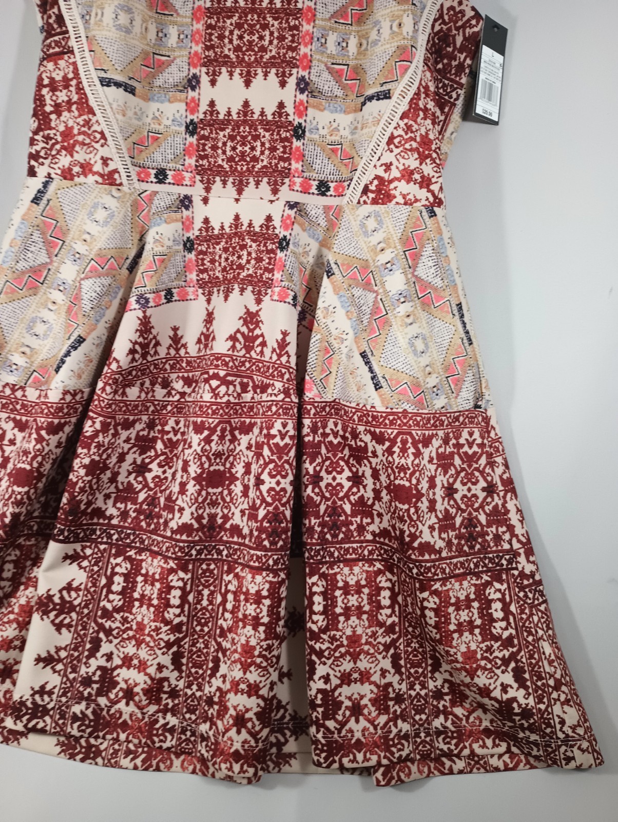 Mossimo NEW Large Brick House Multicolor Dress Midi Flare Rear Zip FAST Shipping