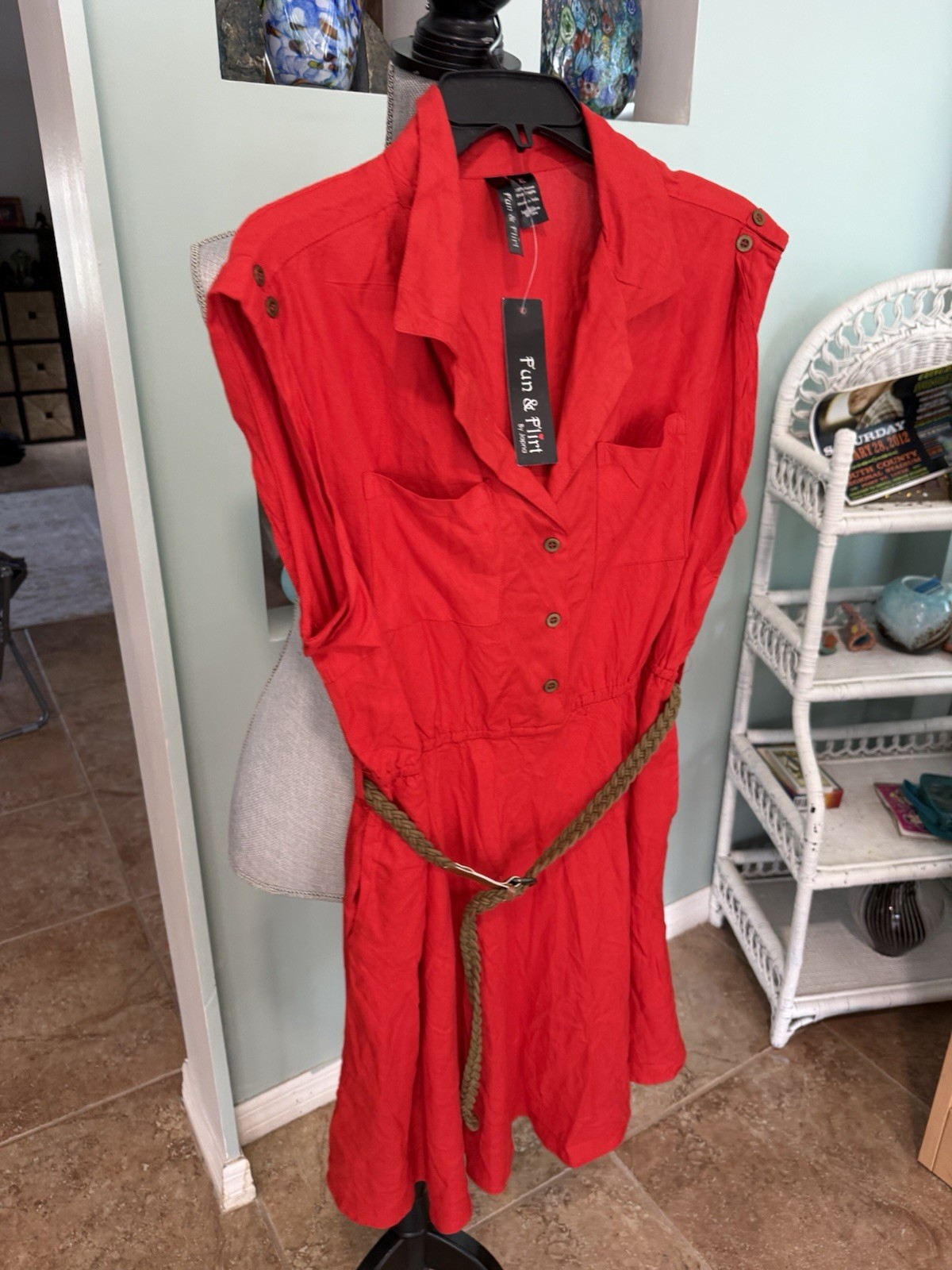 Fun & Flirt Juniors Dress Red Dress sleeveless