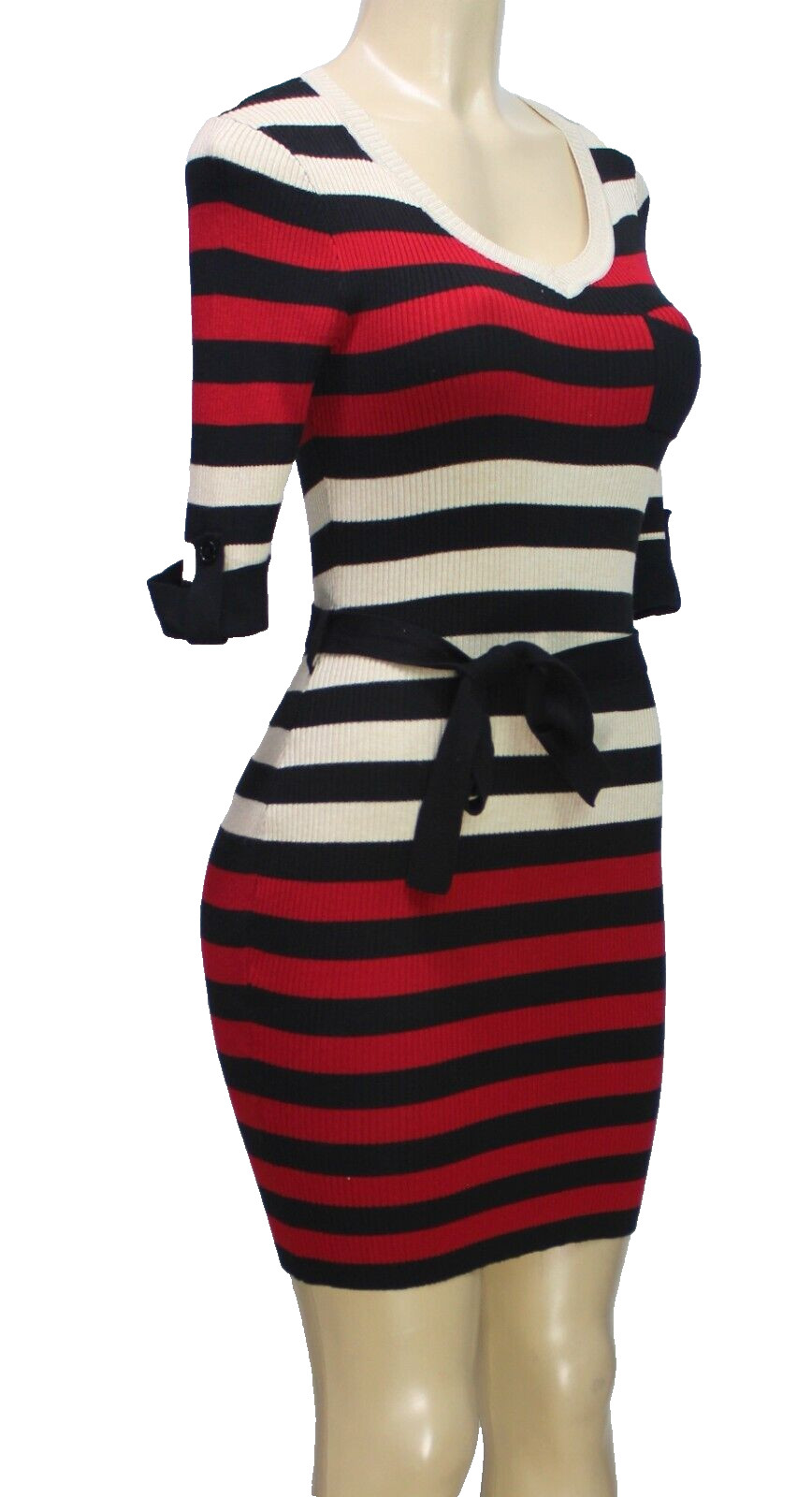 Pink Rose Women’s Sweater Dress Stripes Multicolor Size S