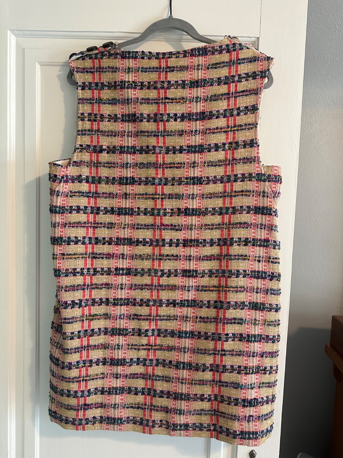 sezane multicolored tweed mini dress