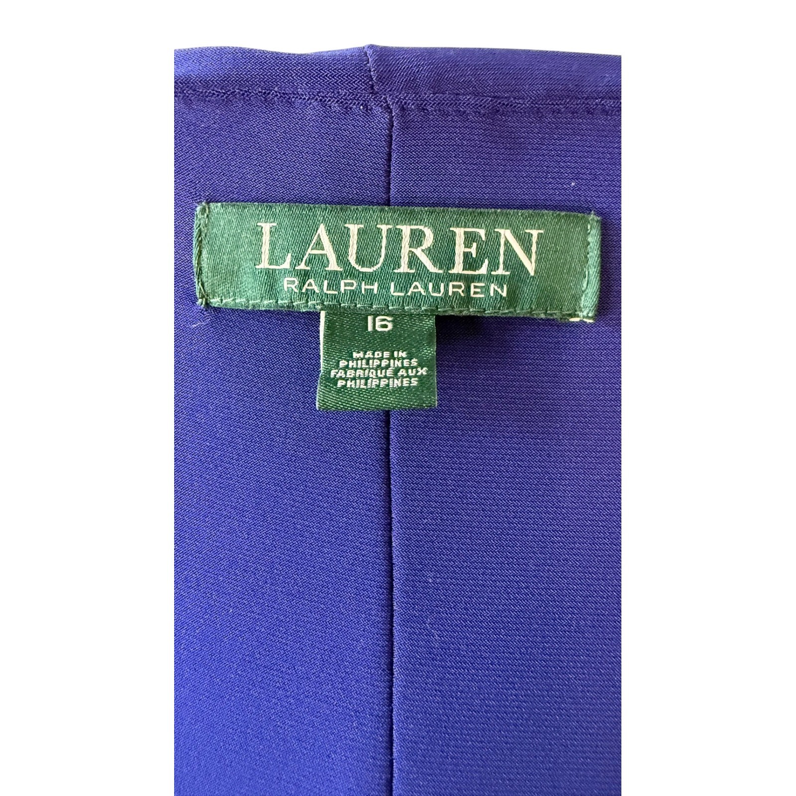 Lauren Ralph Lauren Blue Faux Wrap Dress Jersey Sheath Size 16 NWT