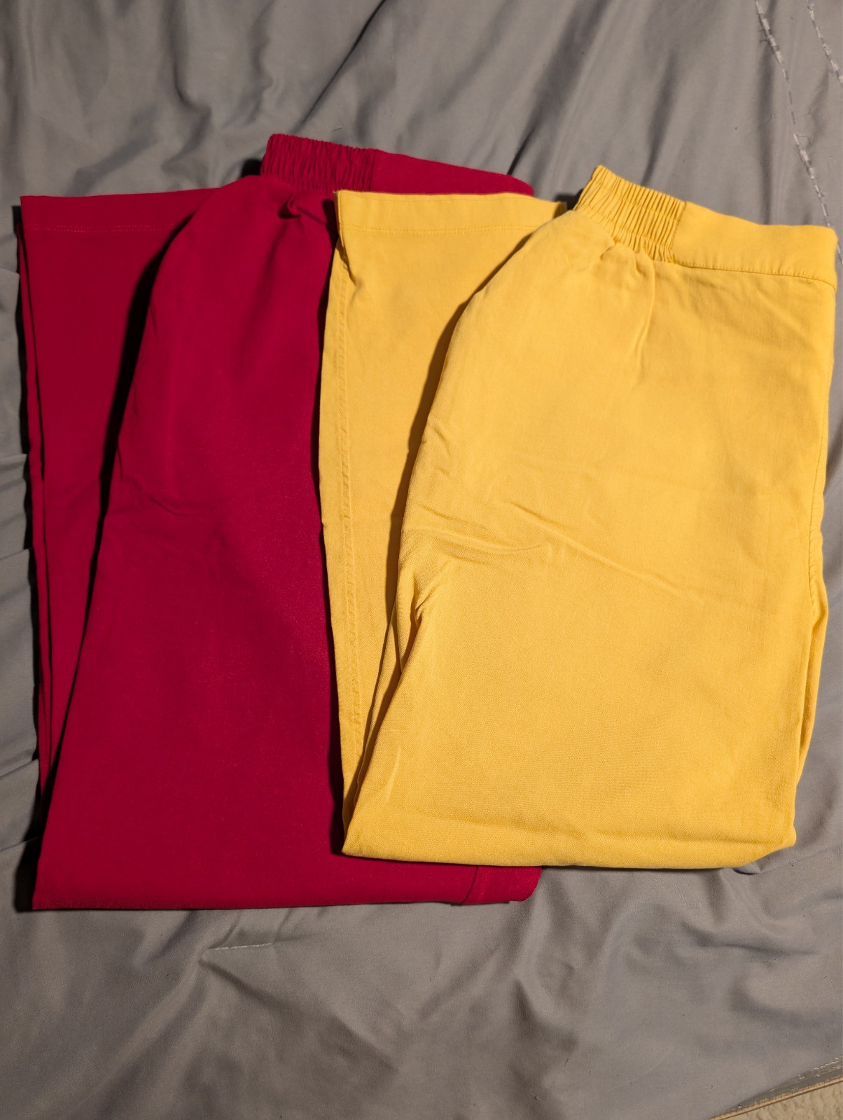 LulaRoe 2 PAIR, NWT, Large Red Lena Pant, NWOT, XL Yellow Lena Pant