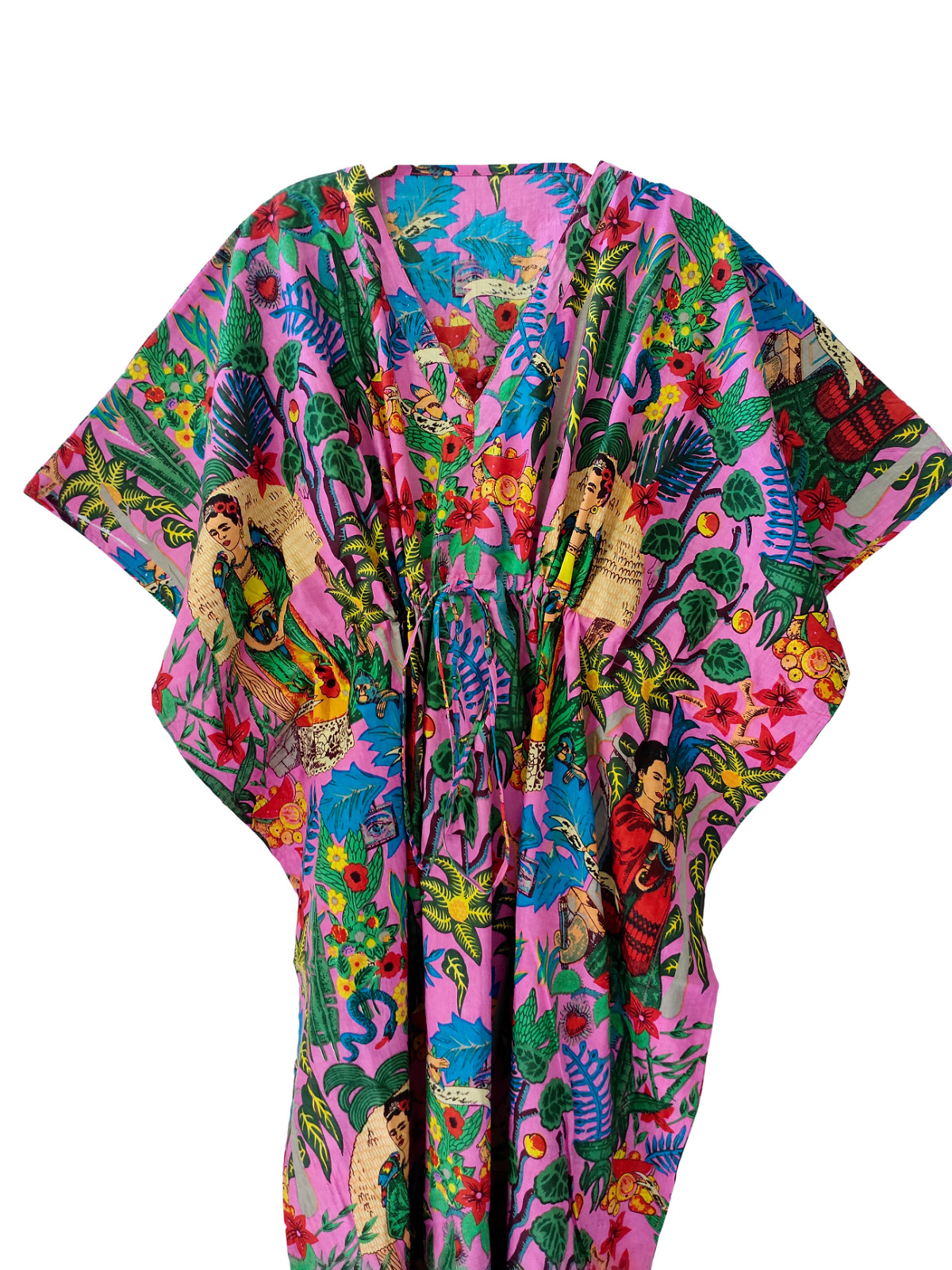 Indian Vintage 100% Cotton Long Beach Maxi Kaftan Dress One Size Caftan Kimono