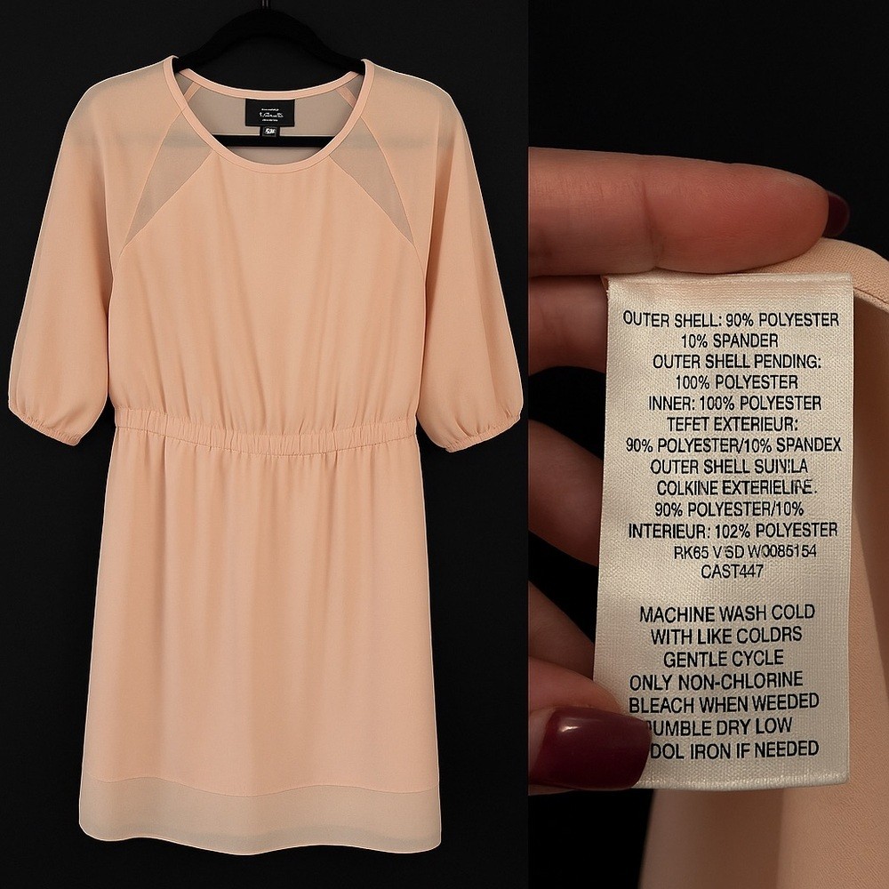 Mossimo Peach Sheer Shoulder Elastic Waist Dress XL
