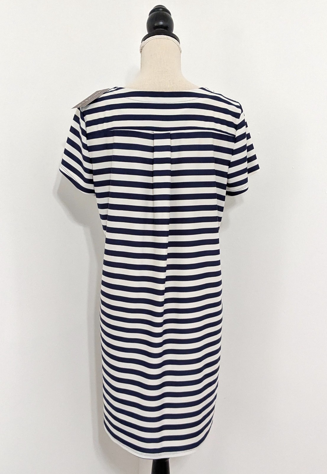 Jude Connally M Relaxed Oversized Stretch T-Shirt Dress Coastal Nautical Navy