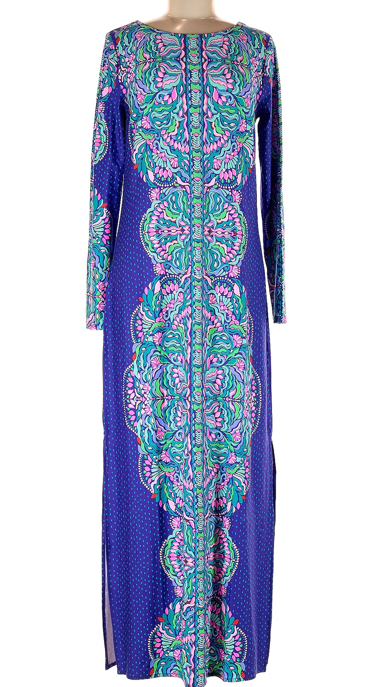 NWT LILLY PULITZER SIZE MEDIUM EMMARIE MAXI DRESS *BONITA BABE* CABOCHAN PURPLE