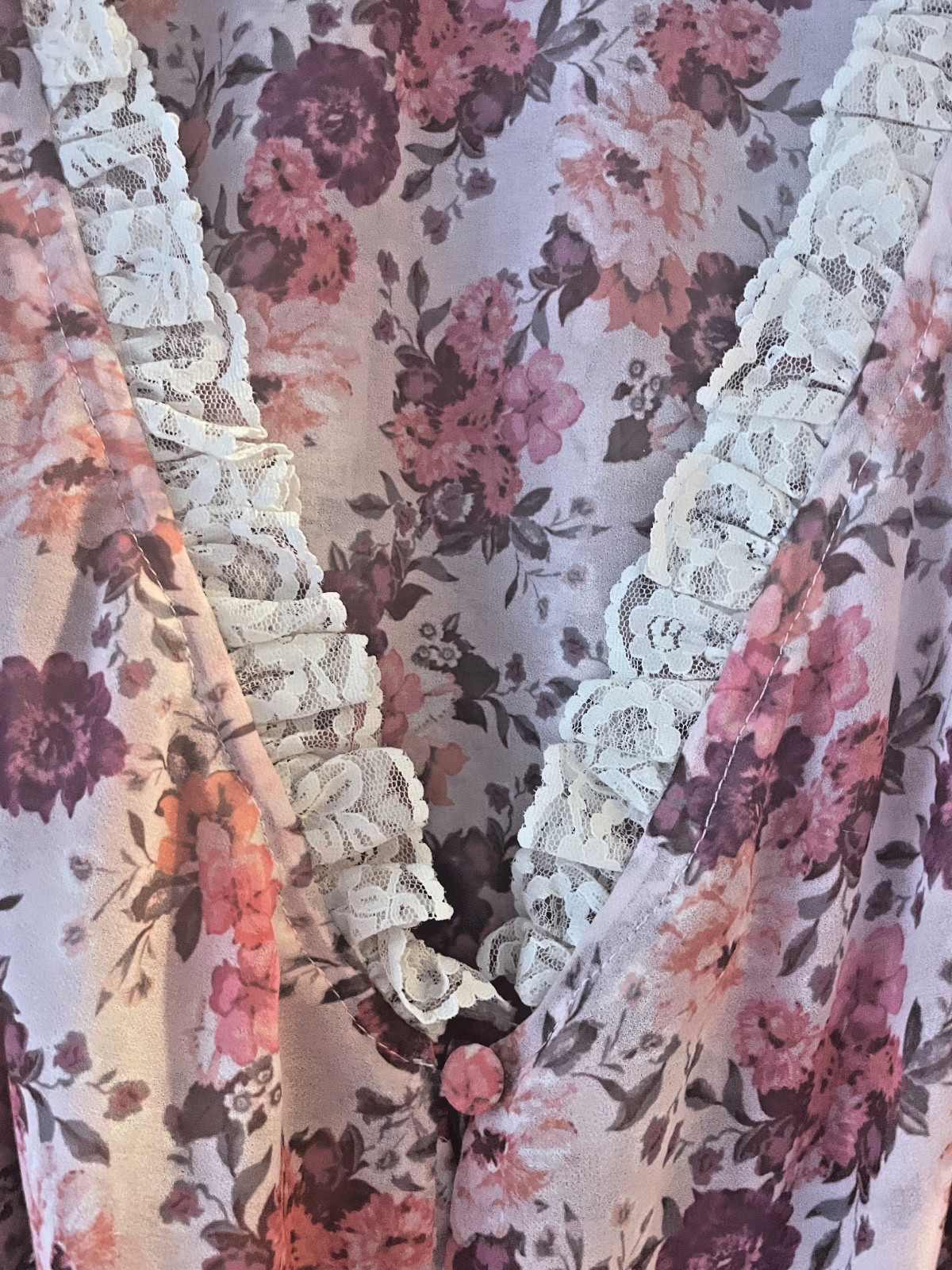 For Love & Lemons Evie Swing Mini Dress Pink Floral Tea Rose Ruched Lined Size M