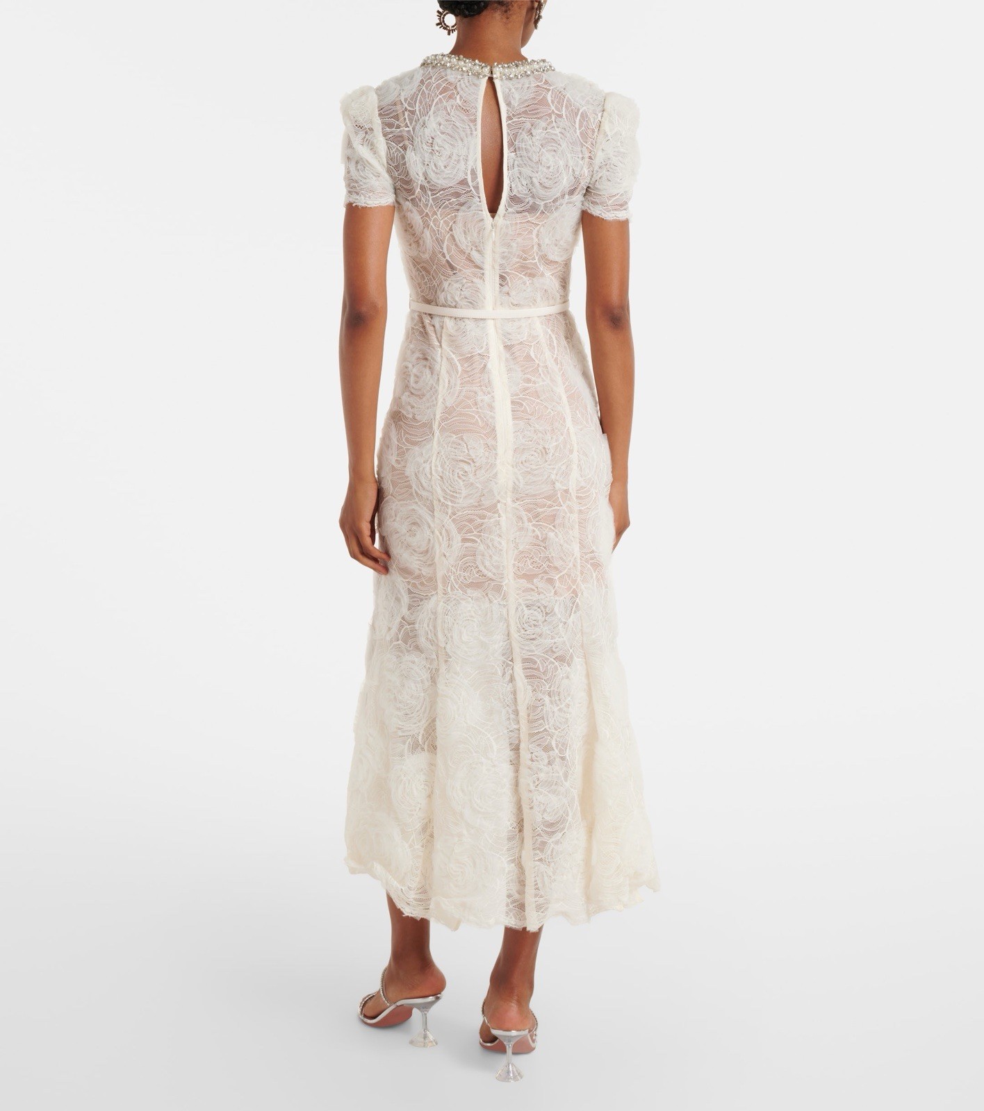 Self Portrait Semi-sheer lace midi dress