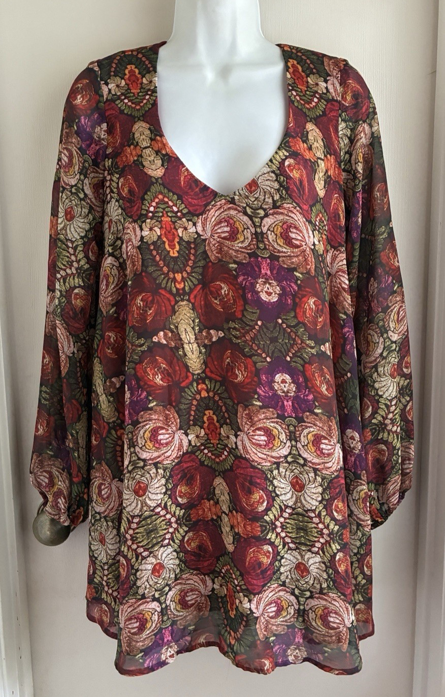 Show Me Your Mumu Baby Doll Shift Floral Print 60s Retro Mini Dress XS
