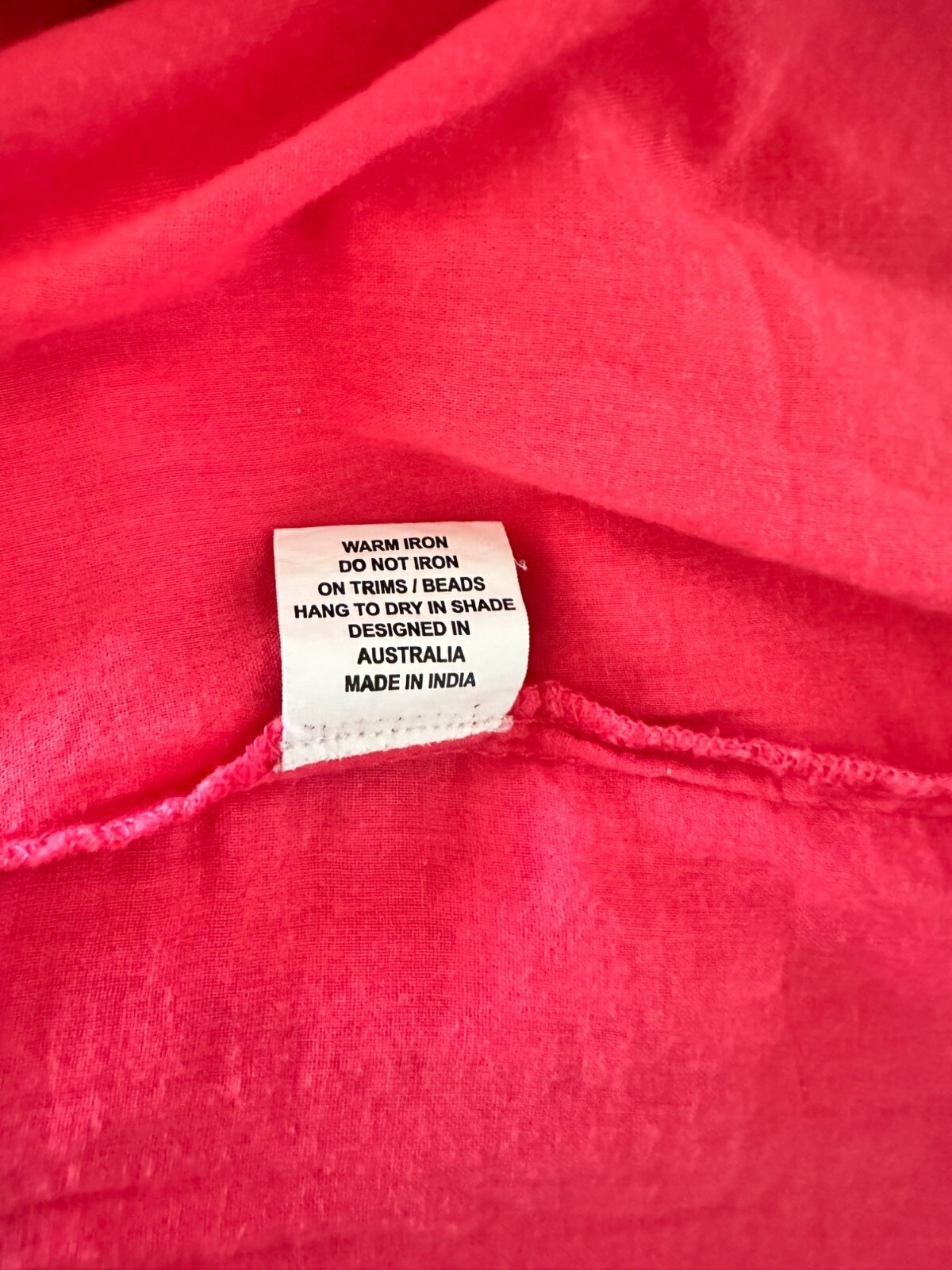 Lola Australia Women’s Pink Smocked Back Waist V-Neck Dress Size M Pockets
