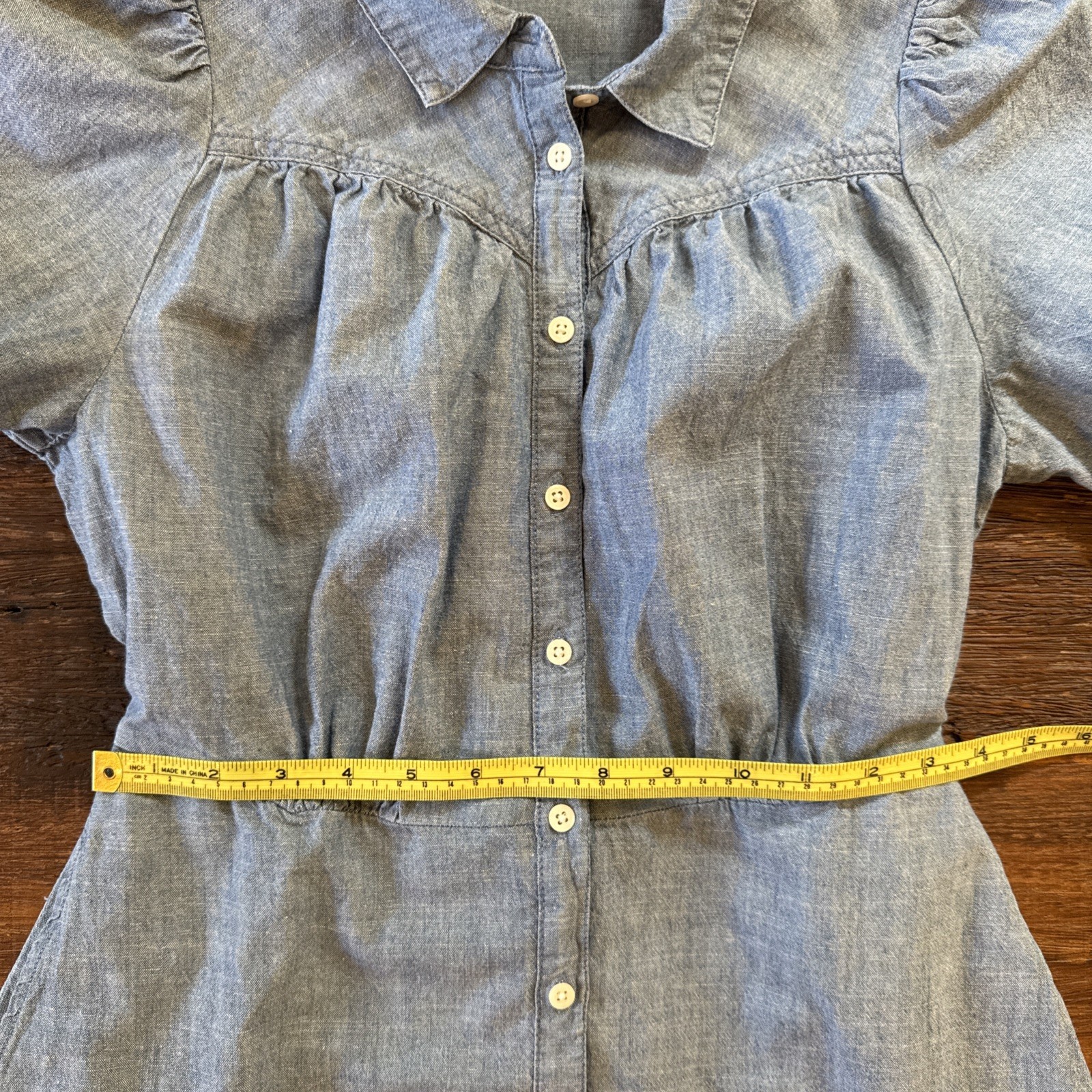 Levi’s Womens Chambray Shirt Dress Blue Button Front Cottagecore Western XS