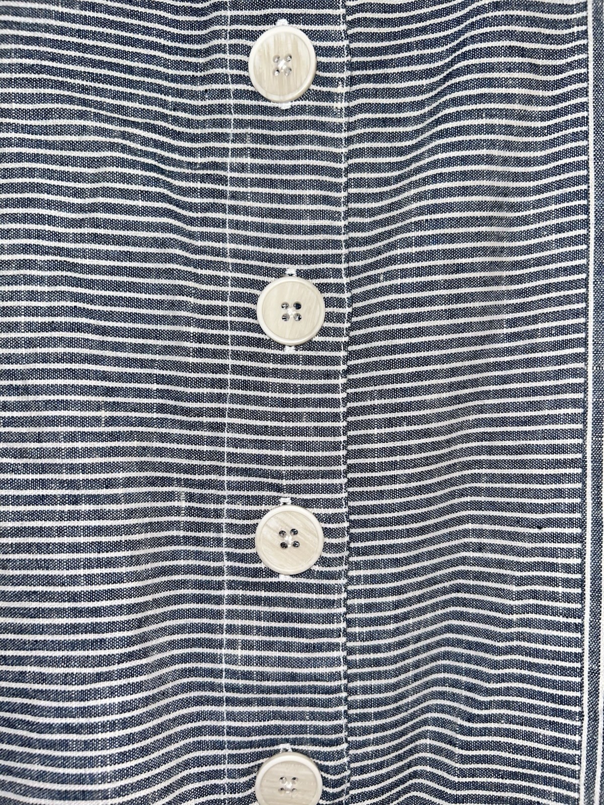 NWOT Mododoc Navy Stripe Shift Mini Dress Button Back size Extra small