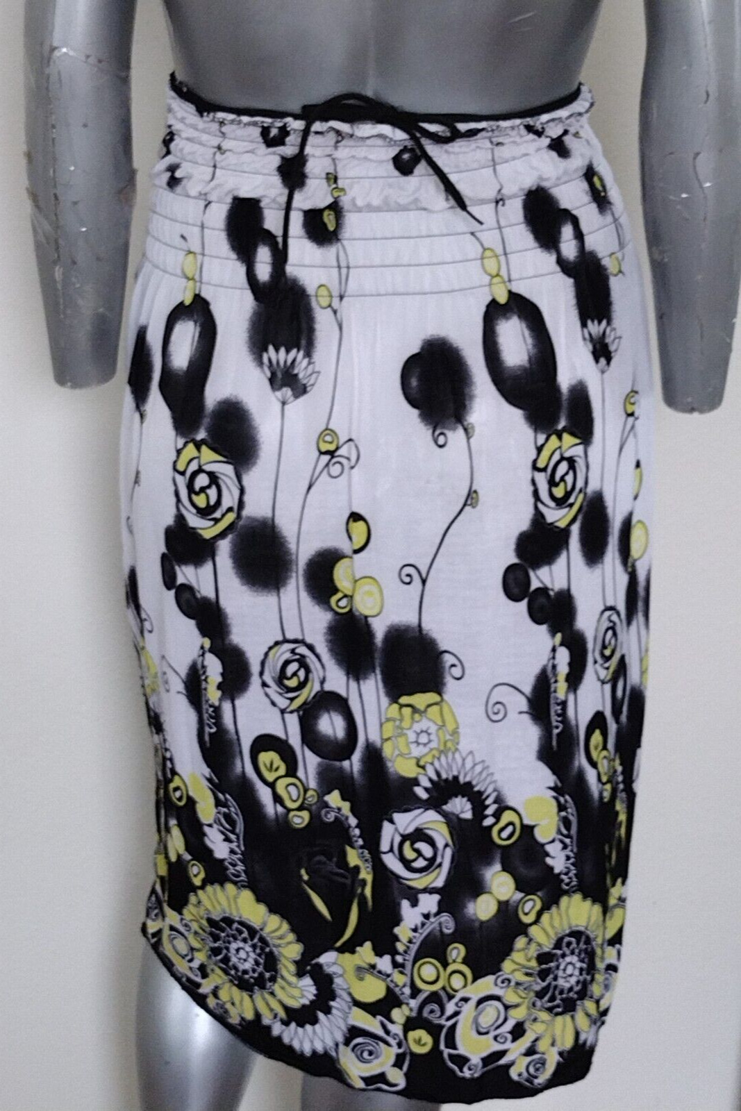 LADIES CONVERTIBLE STRAPS DRESS/SKIRT SIZE L Jr. GATHERED WAIST Floral