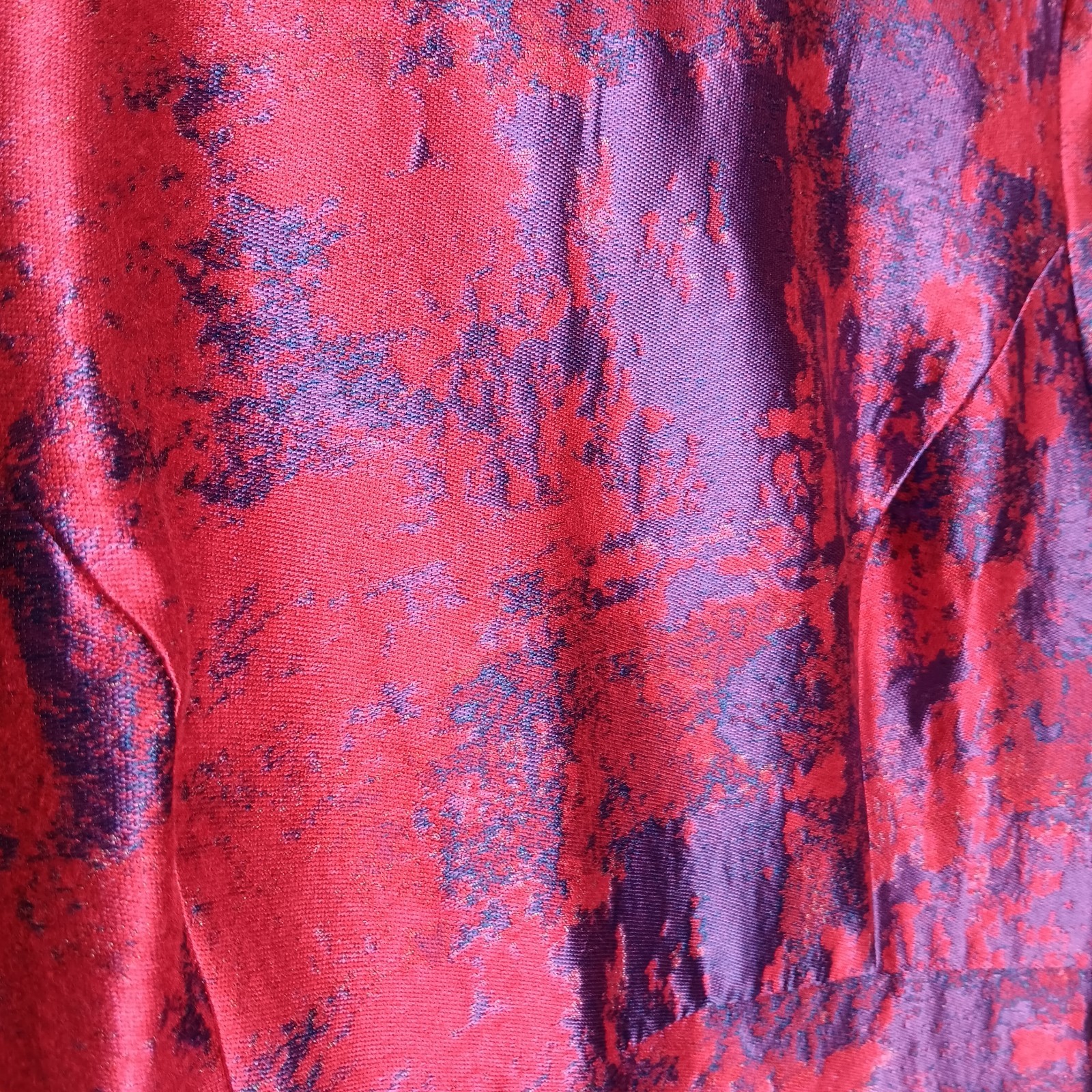 Tuckernuck Baldwin Midi Dress L Red Purple Jacquard Wedding Guest Office Chic