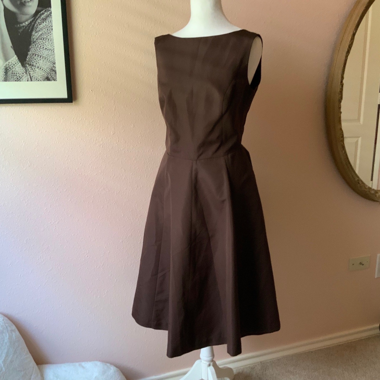 Gorgeous 2000s Isaac Mizrahi x Target Deep Brown Office Midi Dress