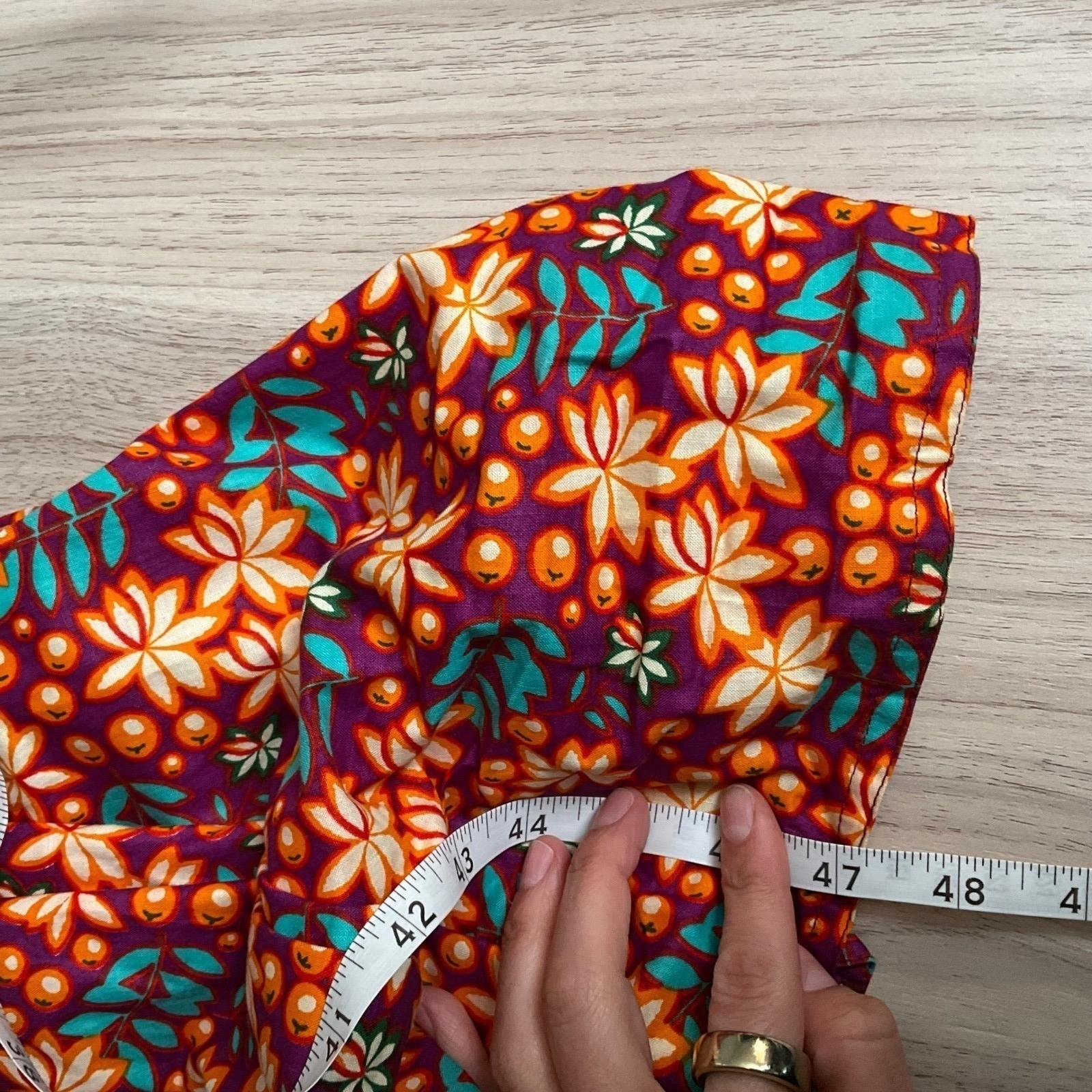 Retro Floral Halter Midi Dress Open Back Button Front Orange Purple Boho Summer
