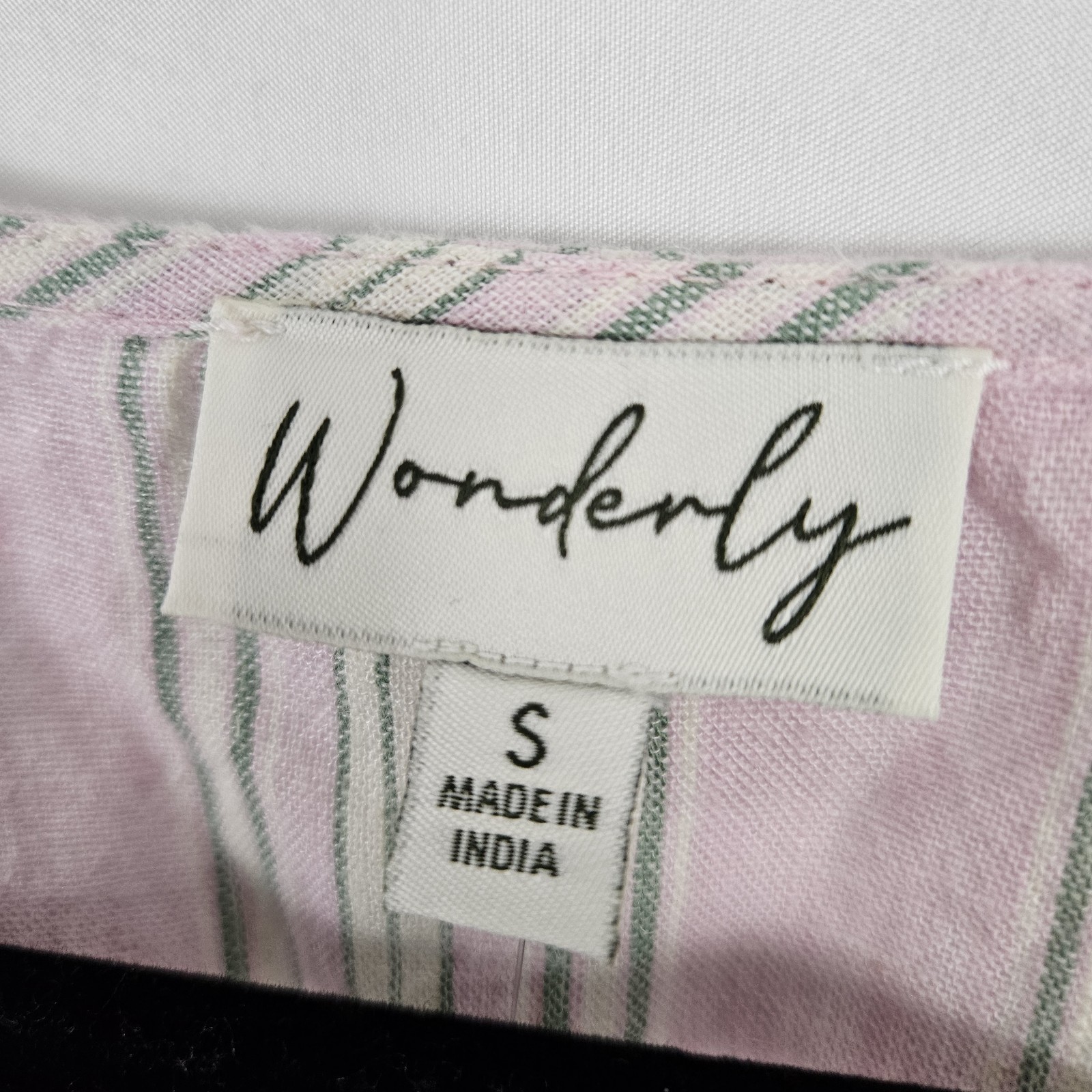 Wonderly Prairie Maxi Dress Boho Pink Striped Linen Women’s Small NWT