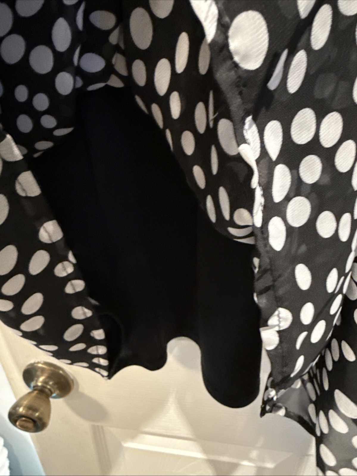 I Z Buyer Womens Sun dress SZ XL Black White Polka Dot I11