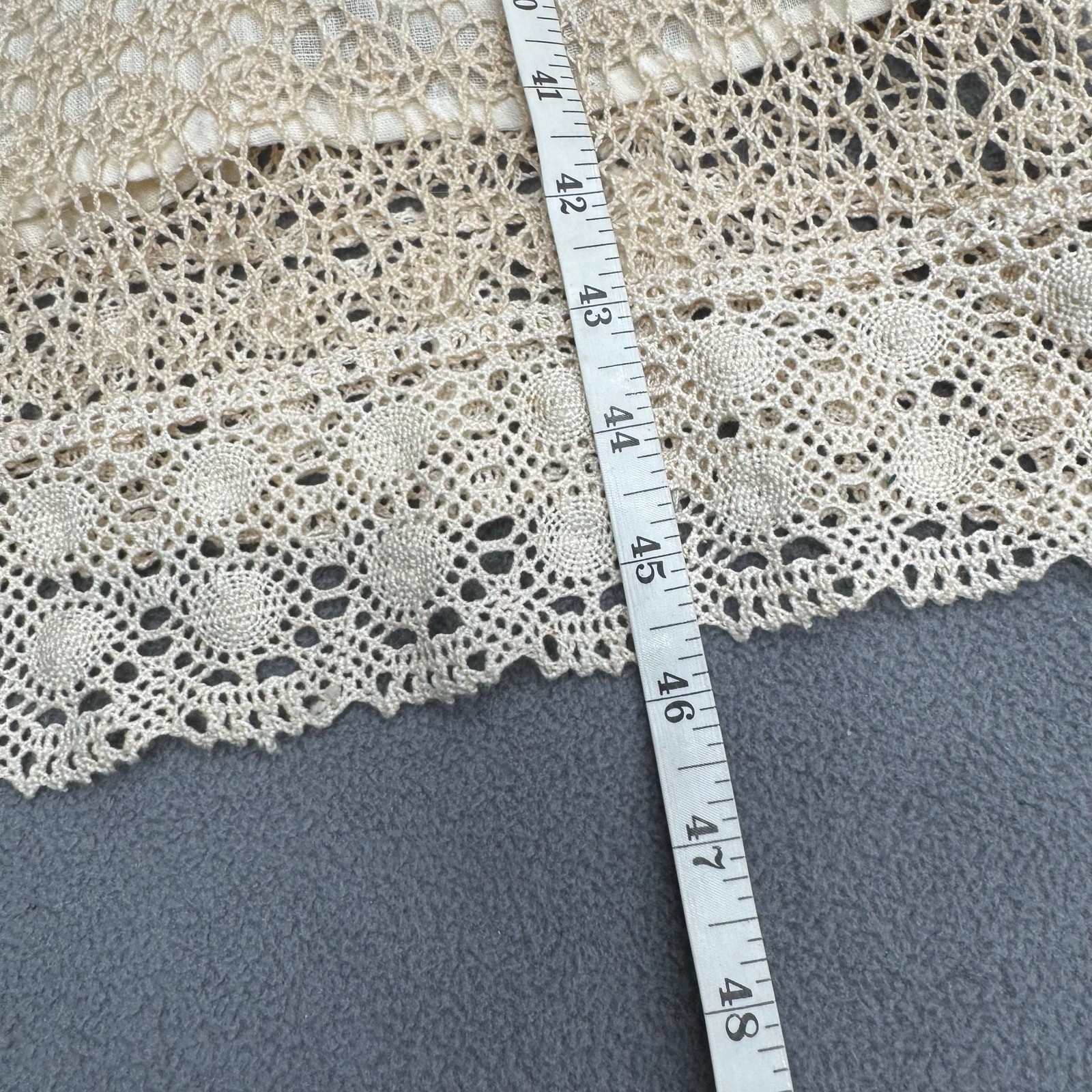 Vtg Handmade? Folk Cottagecore Lace Empire Waist Mexican Wedding Dress No Tags