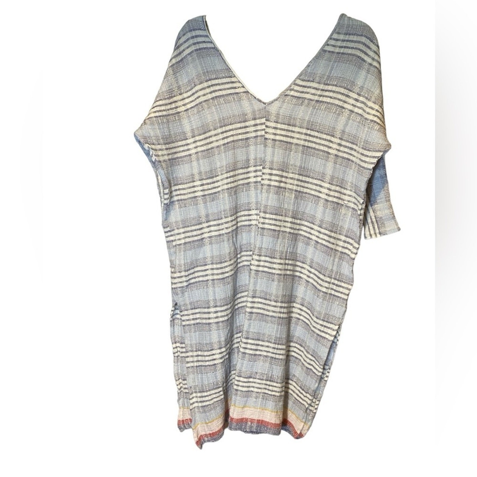 Christy Dawn Rou Kaftan Plaid Textured Tunic Swim Cover up