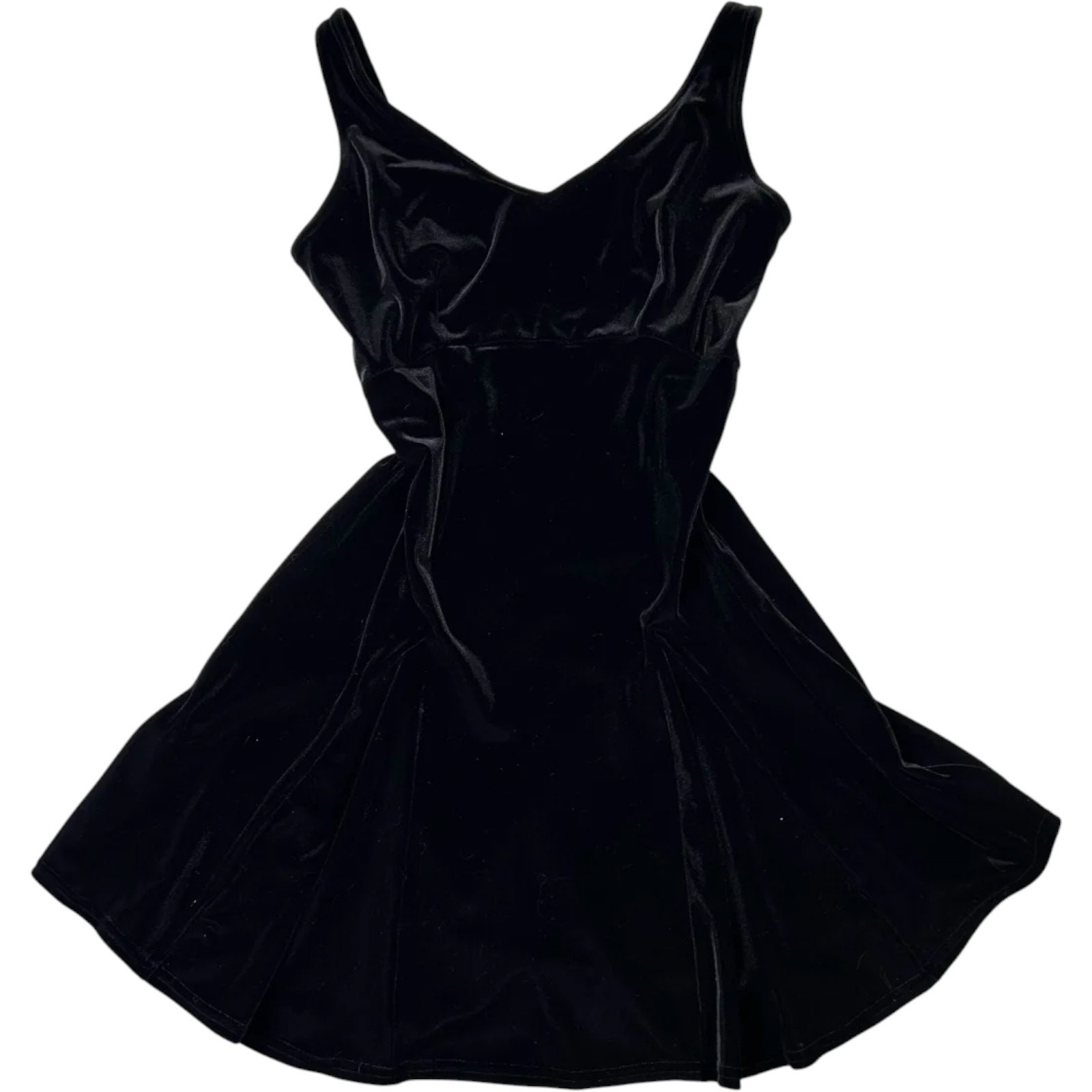 Victoria’s Secret Velvet Slip Dress XS Black Mini Fit Flare Party Y2K Soft Glam