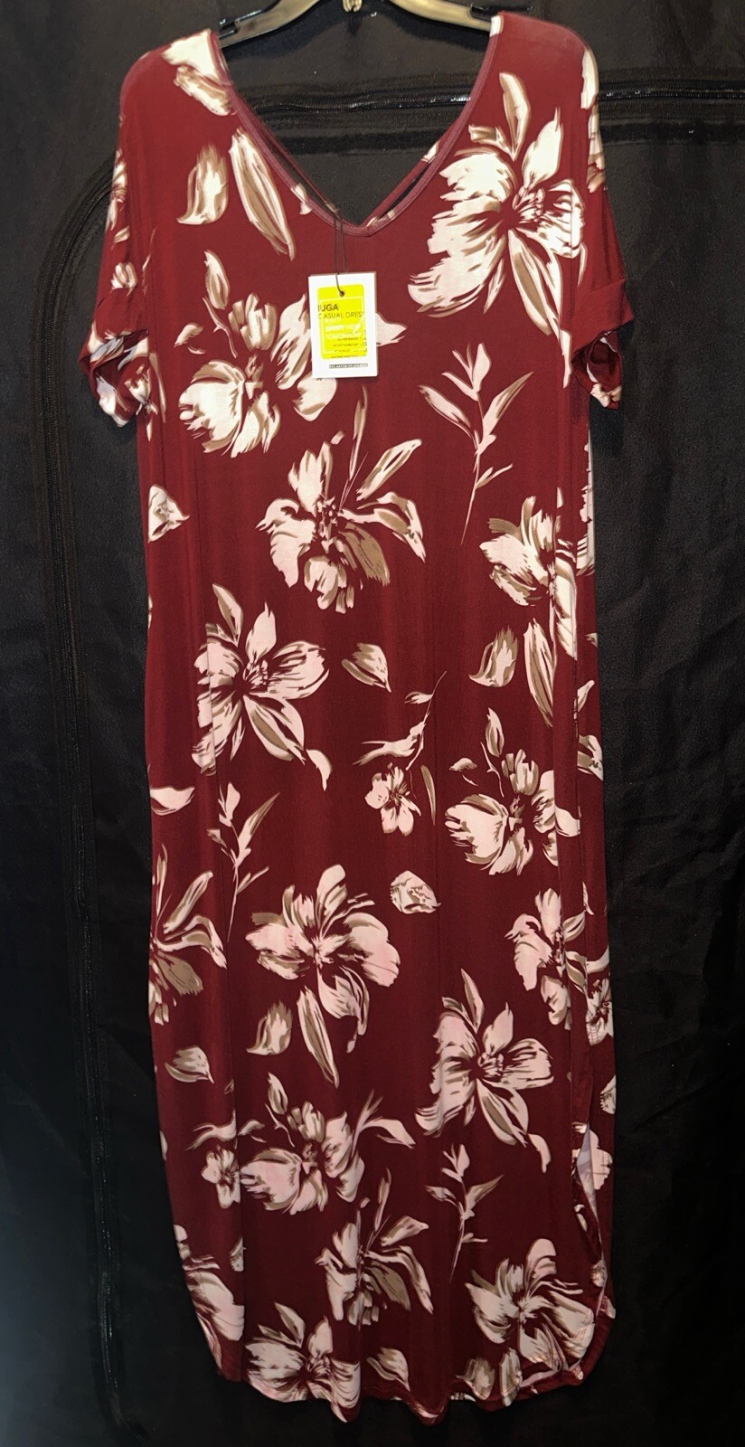 Igua Adult Womens Size XL Casual Dress Pockets Floral/Marron New With Tags NWT