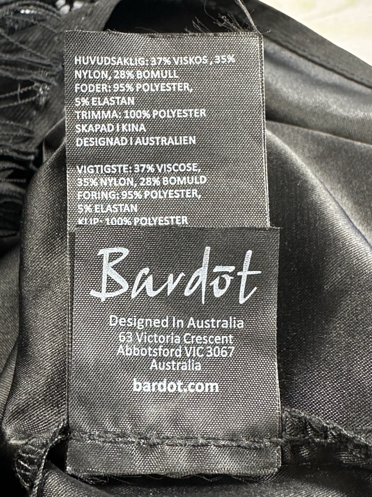 Bardot Lace Panel Midi Dress In Black Womens US Size 6 AUS/UK Size 10 NWT