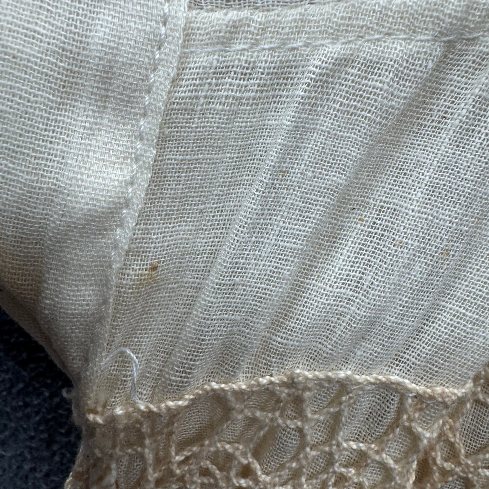 Vtg Handmade? Folk Cottagecore Lace Empire Waist Mexican Wedding Dress No Tags