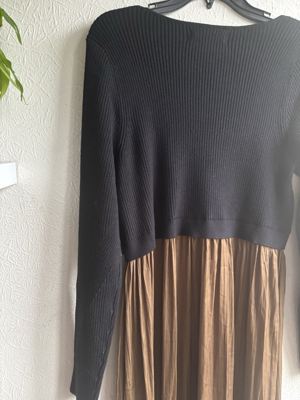 ANTHROPOLOGIE Thea Twofer Sweater Maxi Dress Scoop Neck Black UK 1XL RRP £148