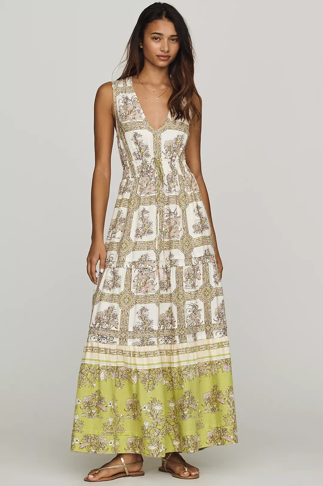 Anthropologie- Somerset Linen Sleeveless Maxi Dress