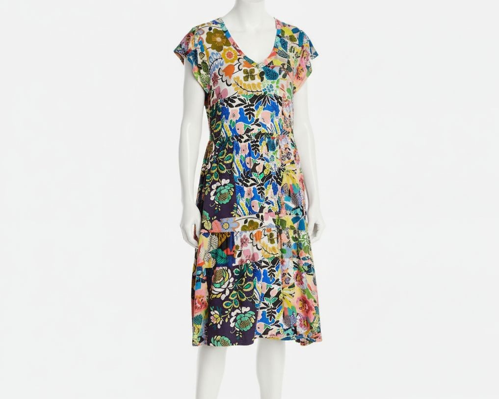 Johnny Was Womens’ Black Floral Print Pullover Chelsea Garden Dress Size XL