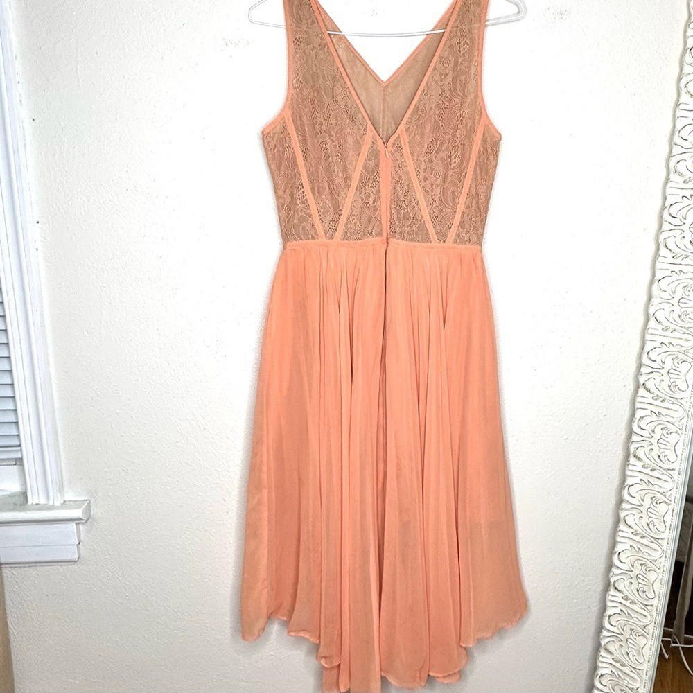 BCBG Paris Lingerie Illusion Lace Pleated Dress Size 4