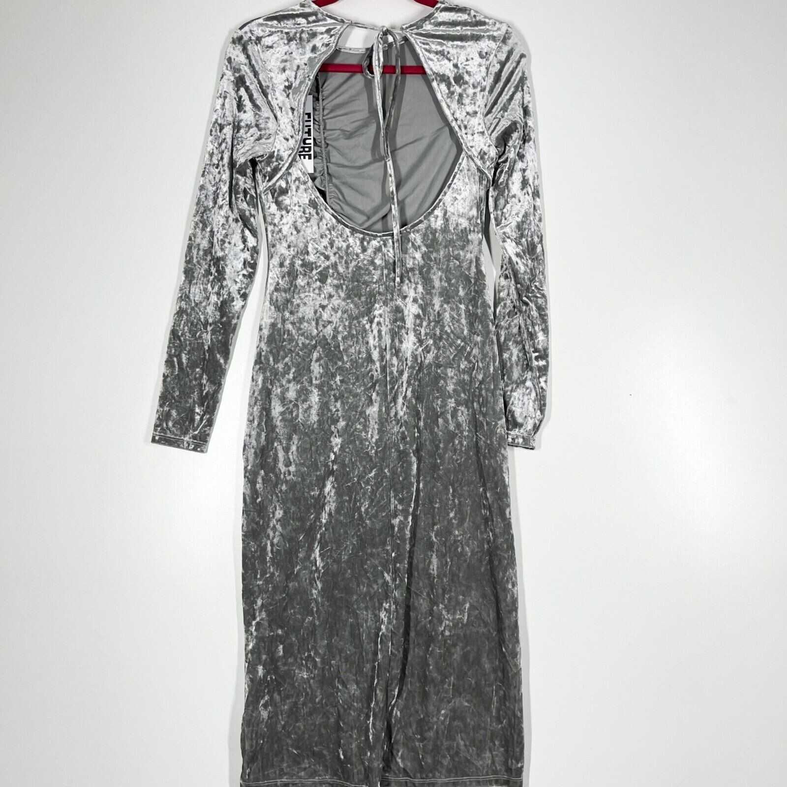 Future Collective Velvet Ruched A Line Dress Women’s Open Back – Size Large
