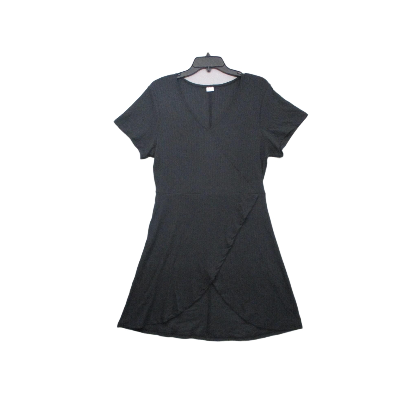 Black Short Sleeve V-Neck High – Low Dress Womens Size Large