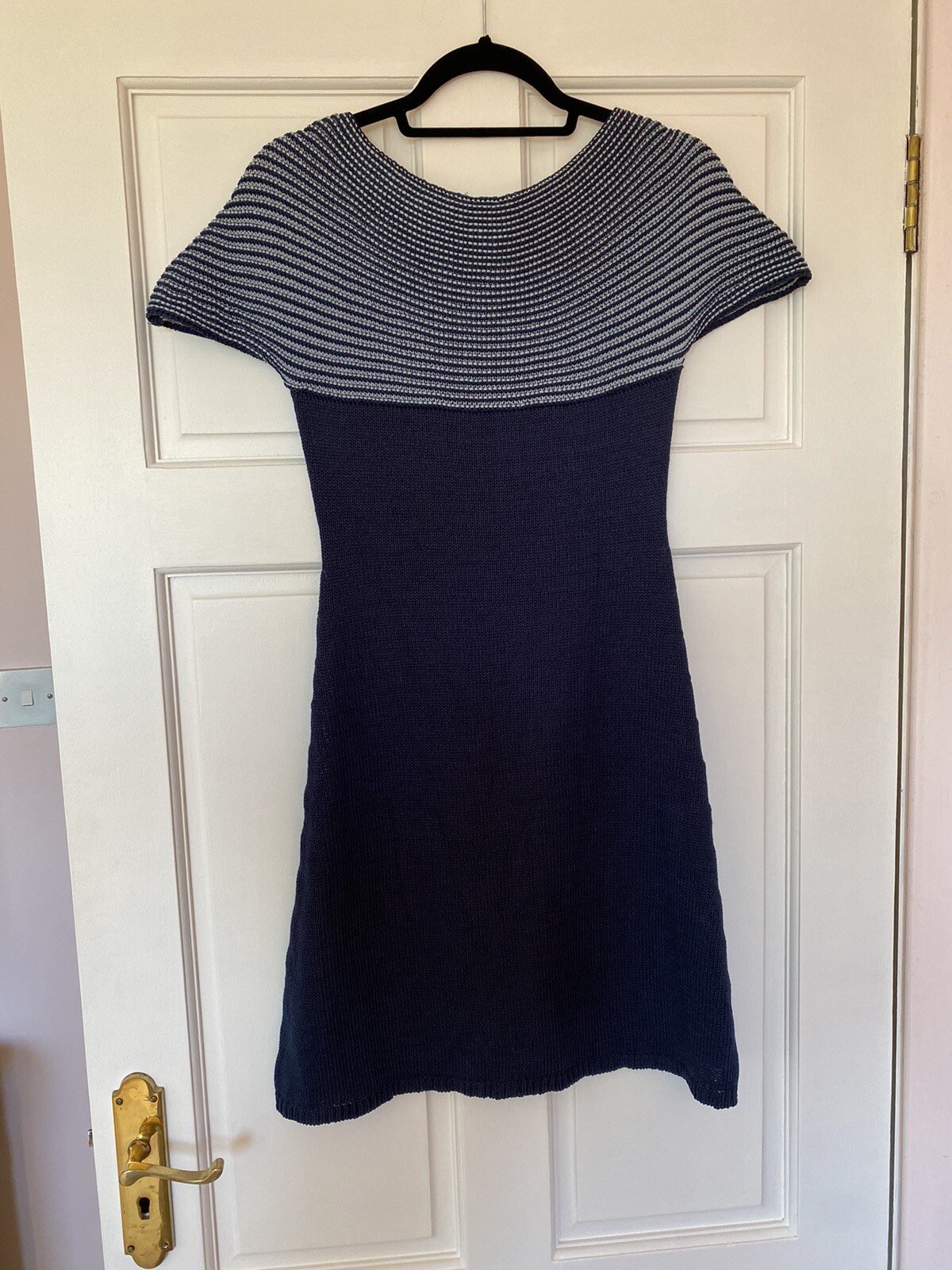 Savida Dunnes Stores Parisienne Dress Size 10 Navy Woven Style Dry Clean Only